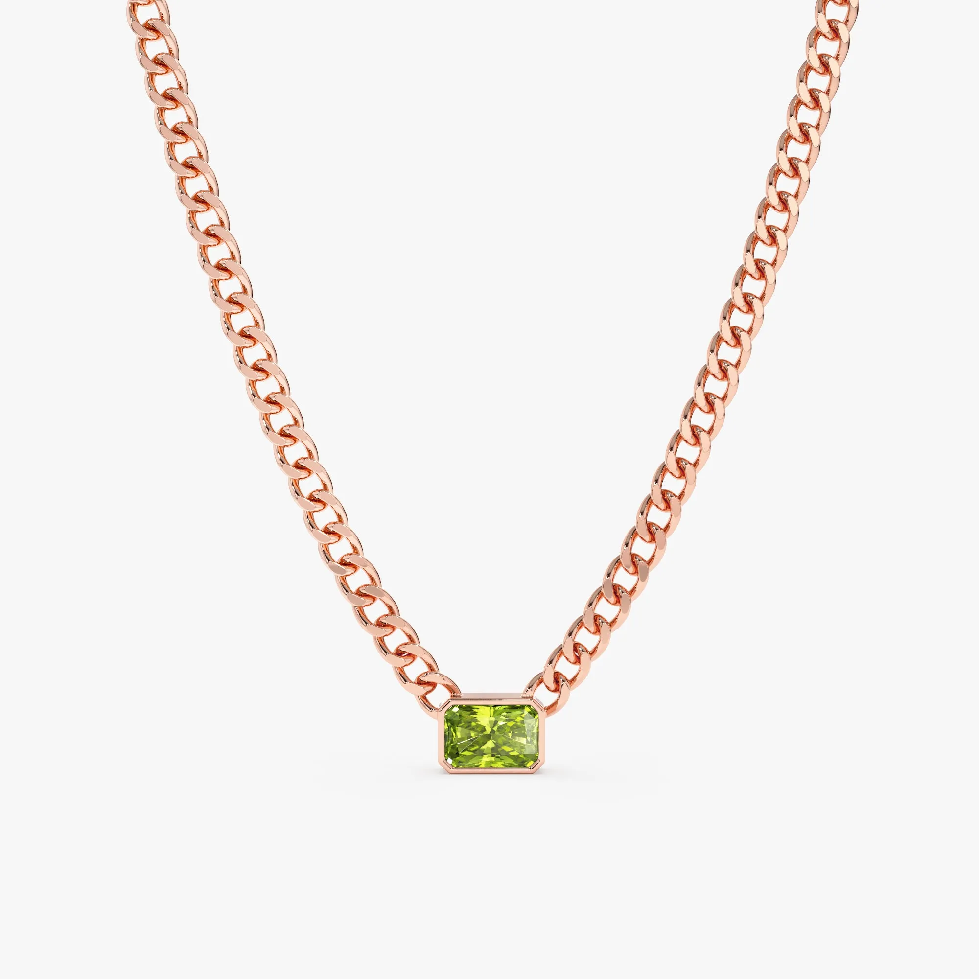 Peridot Cuban Chain Necklace, Karsyn SARAHELISE