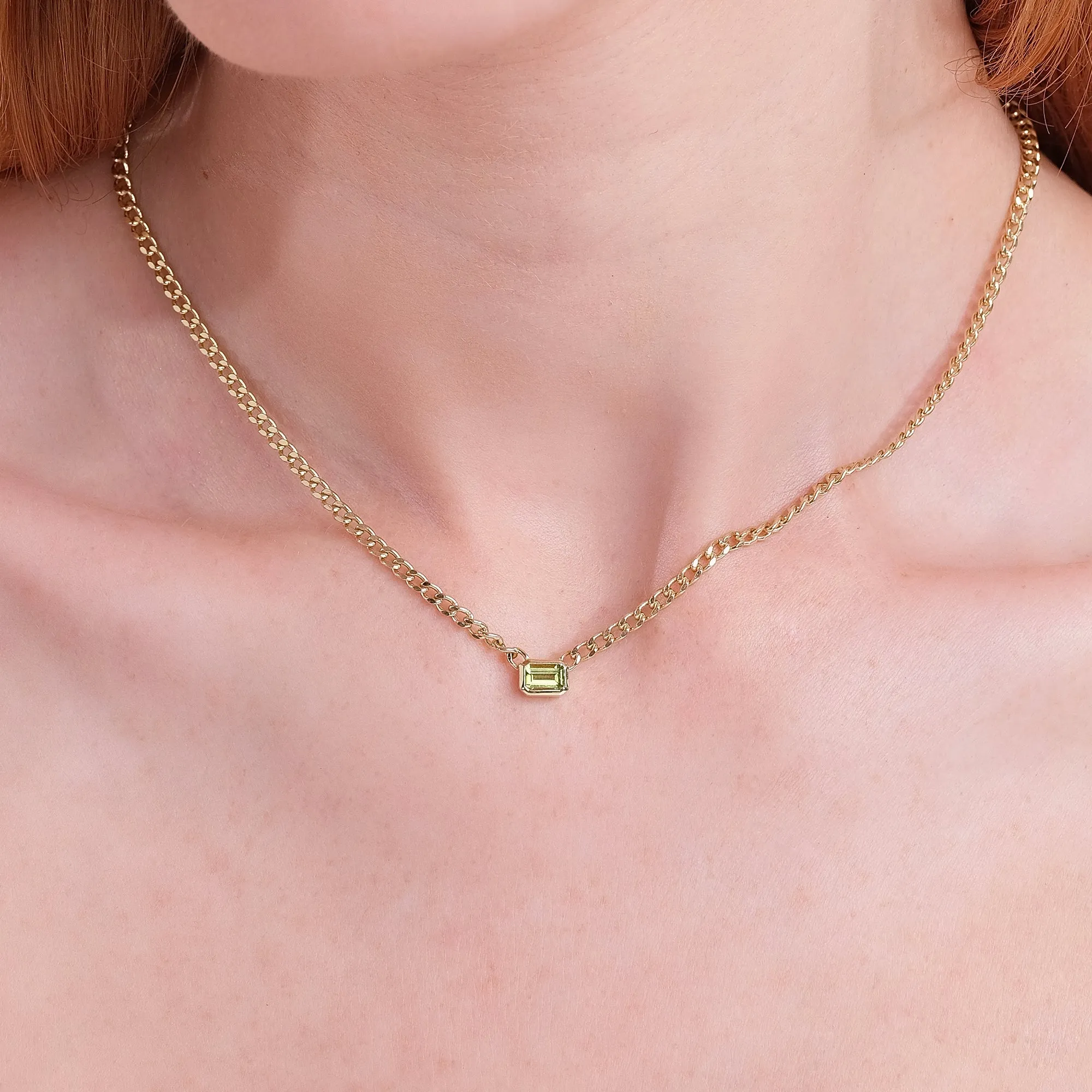 Peridot Cuban Chain Necklace, Karsyn SARAHELISE
