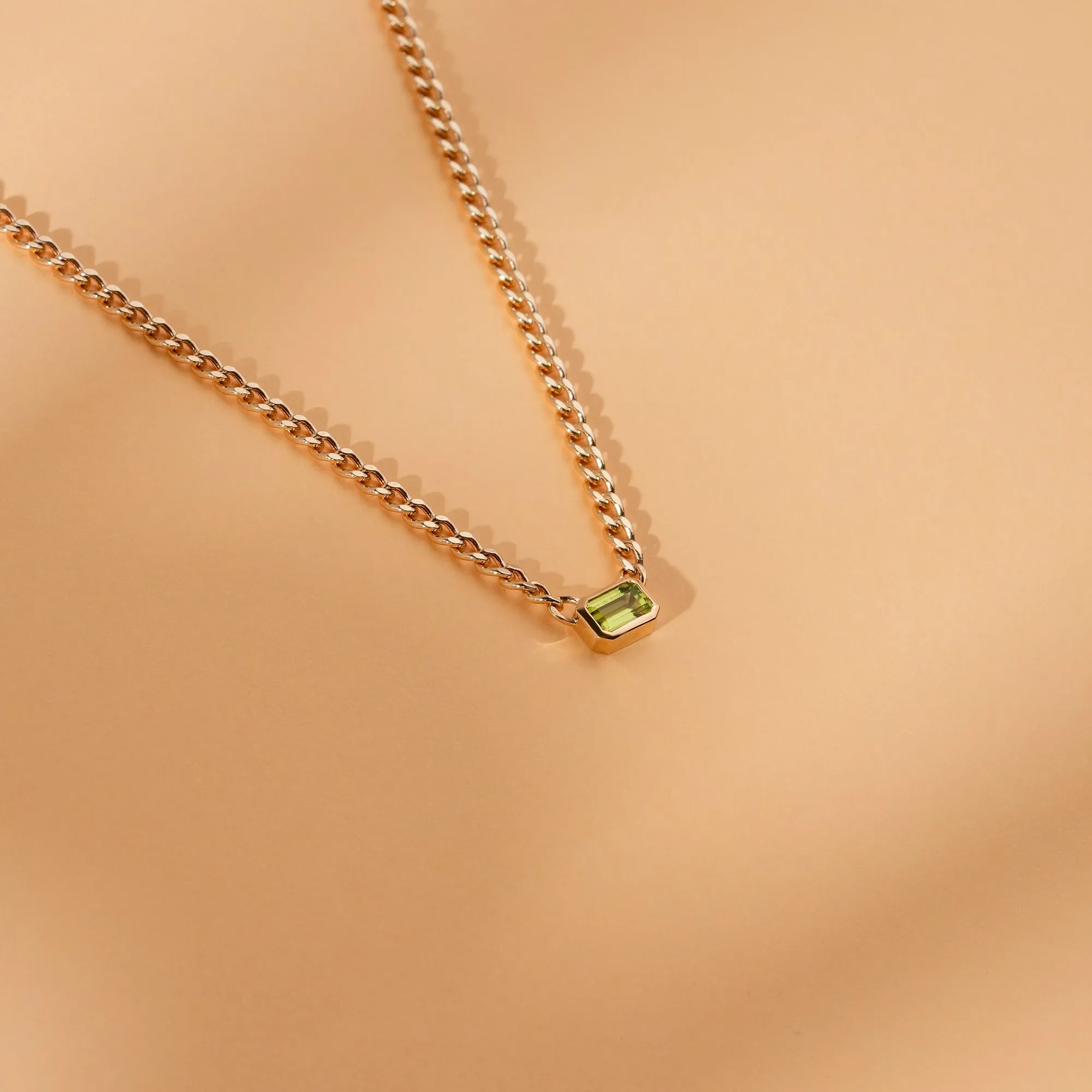 Peridot Cuban Chain Necklace, Karsyn SARAHELISE