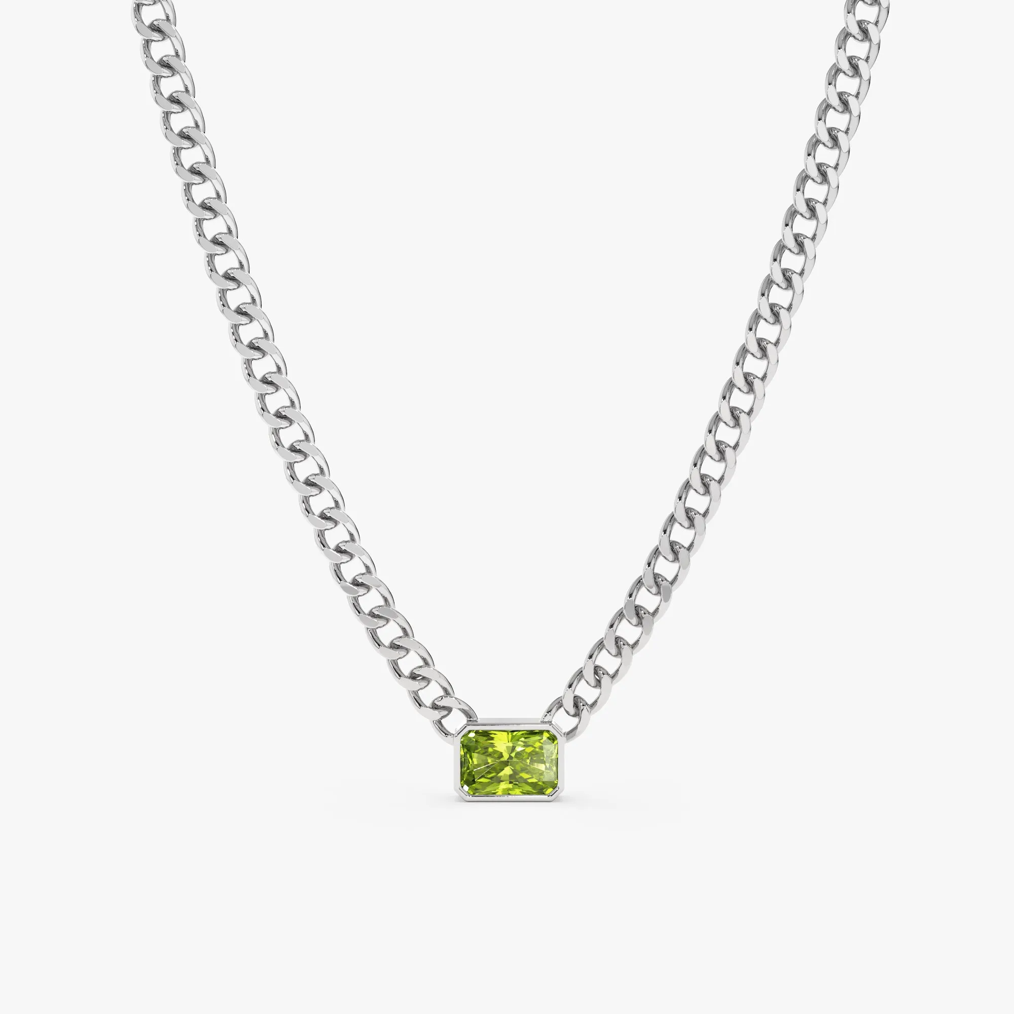 Peridot Cuban Chain Necklace, Karsyn SARAHELISE