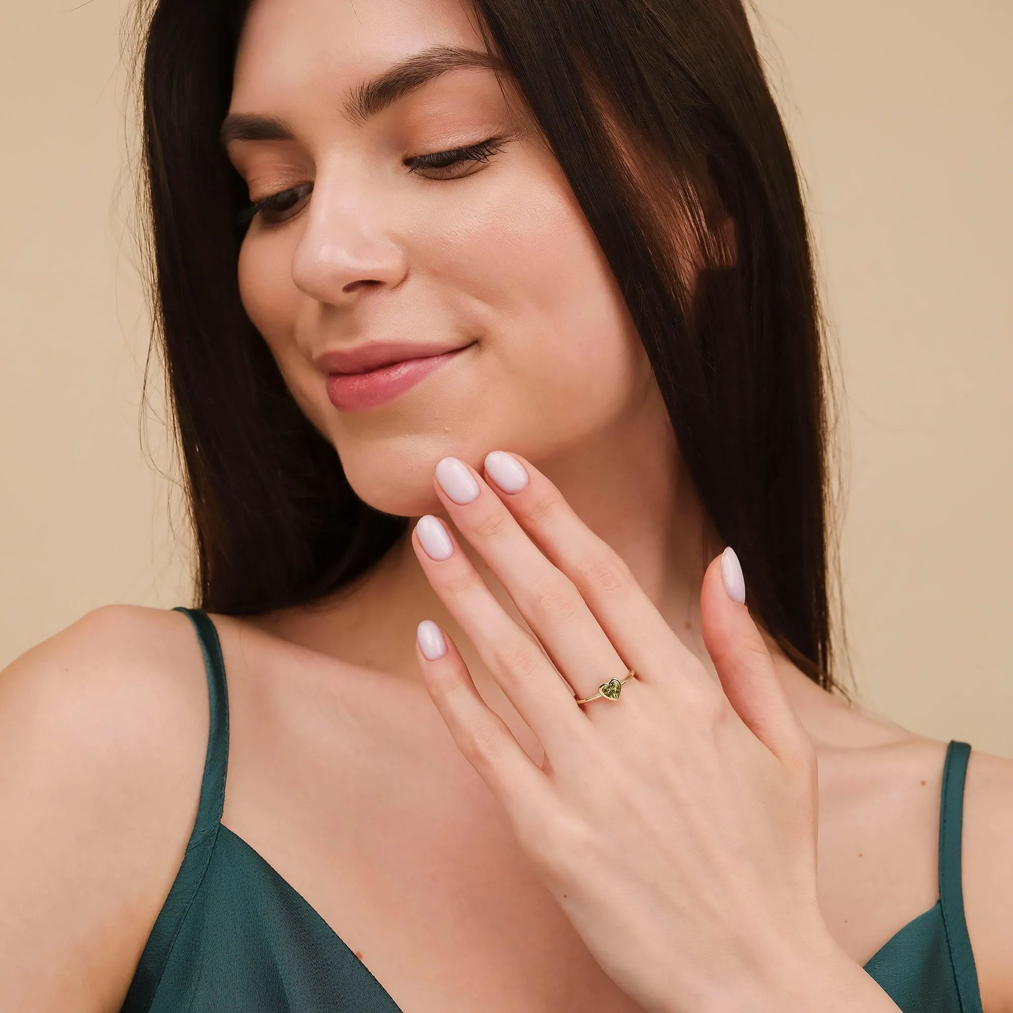 Peridot Heart Ring, Ashly SARAHELISE