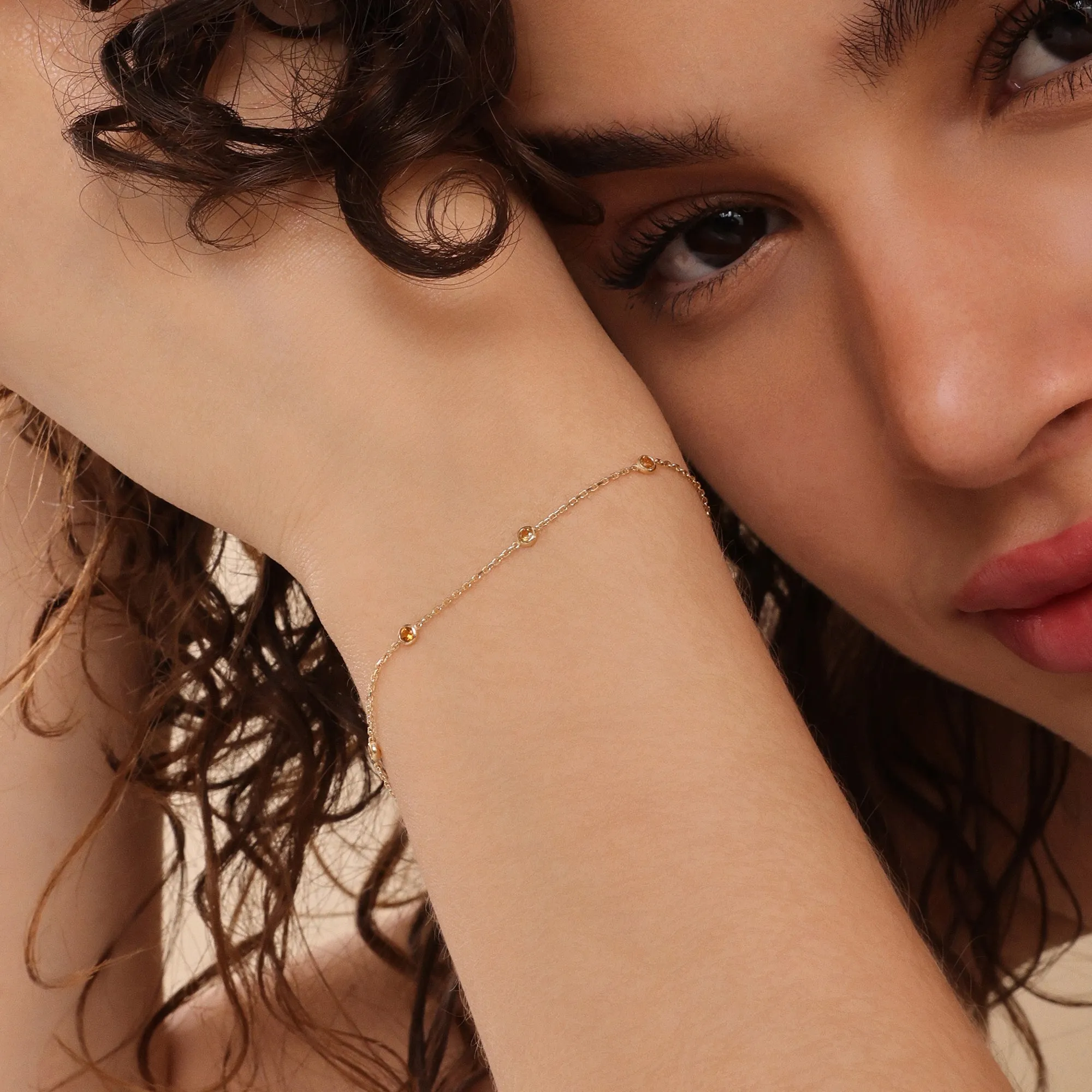 Petite Citrine Station Bracelet, Tabitha SARAHELISE