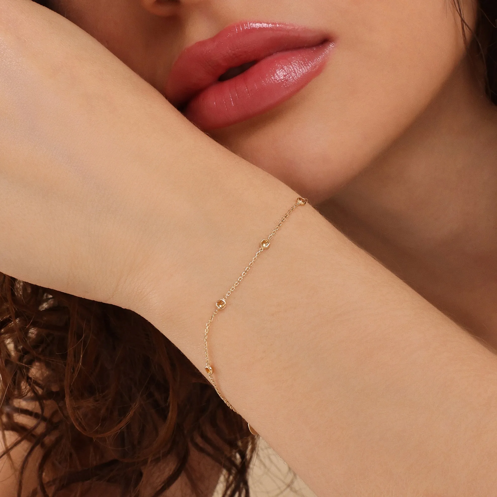 Petite Citrine Station Bracelet, Tabitha SARAHELISE