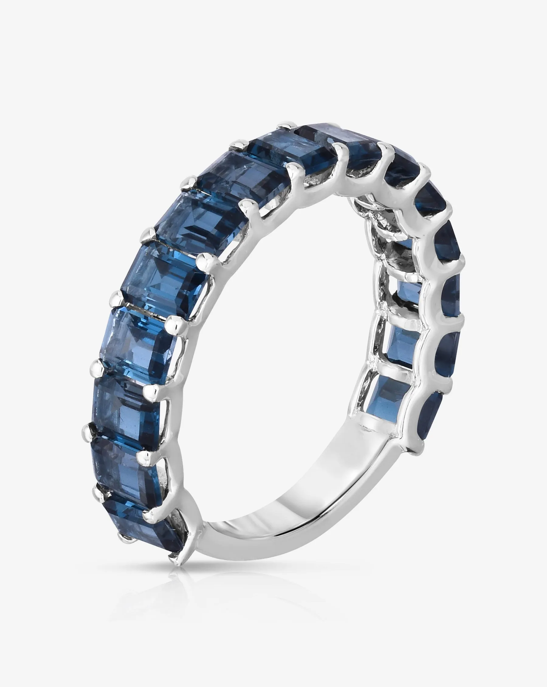 Petite Emerald Cut London Blue Topaz Ring Ring Concierge