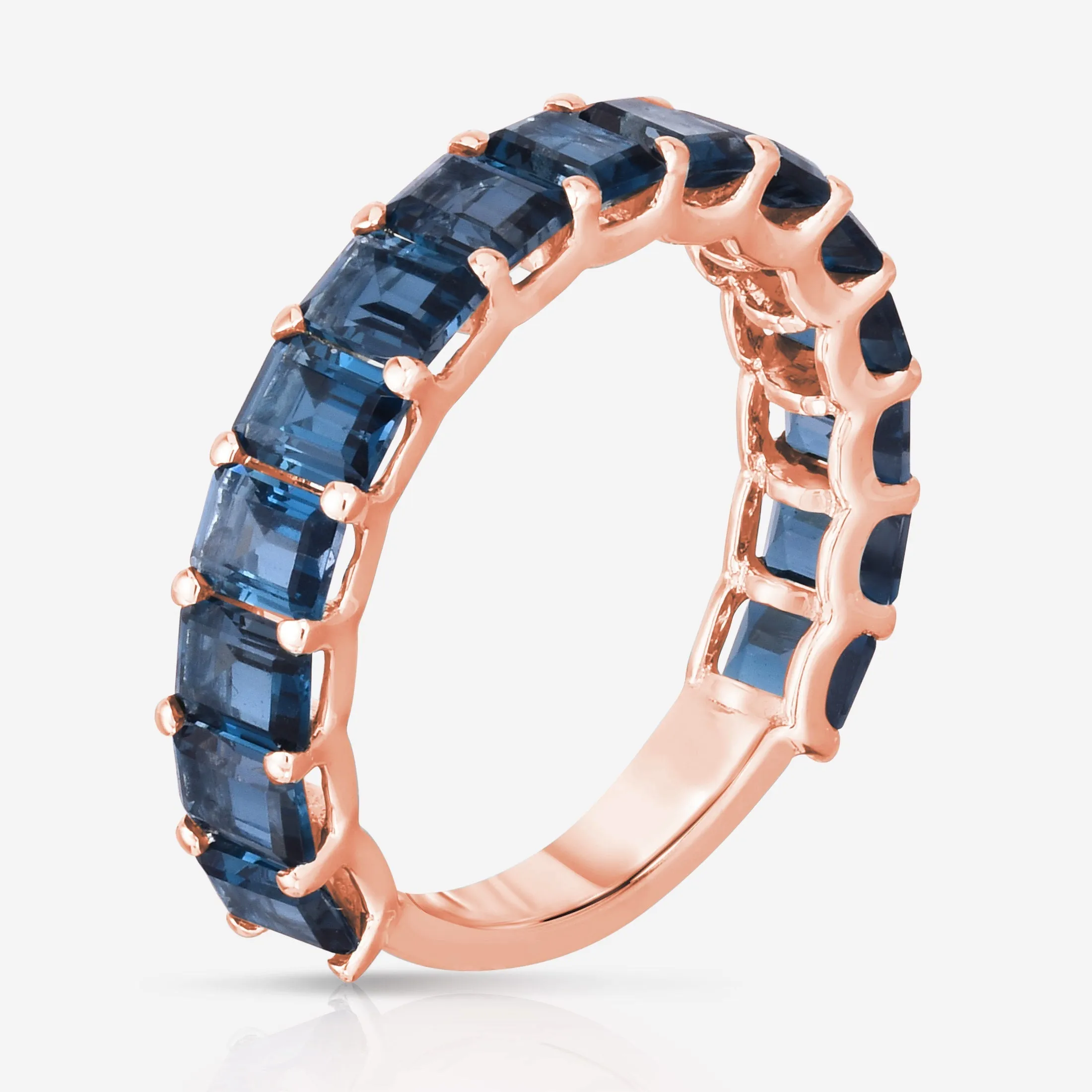 Petite Emerald Cut London Blue Topaz Ring Ring Concierge
