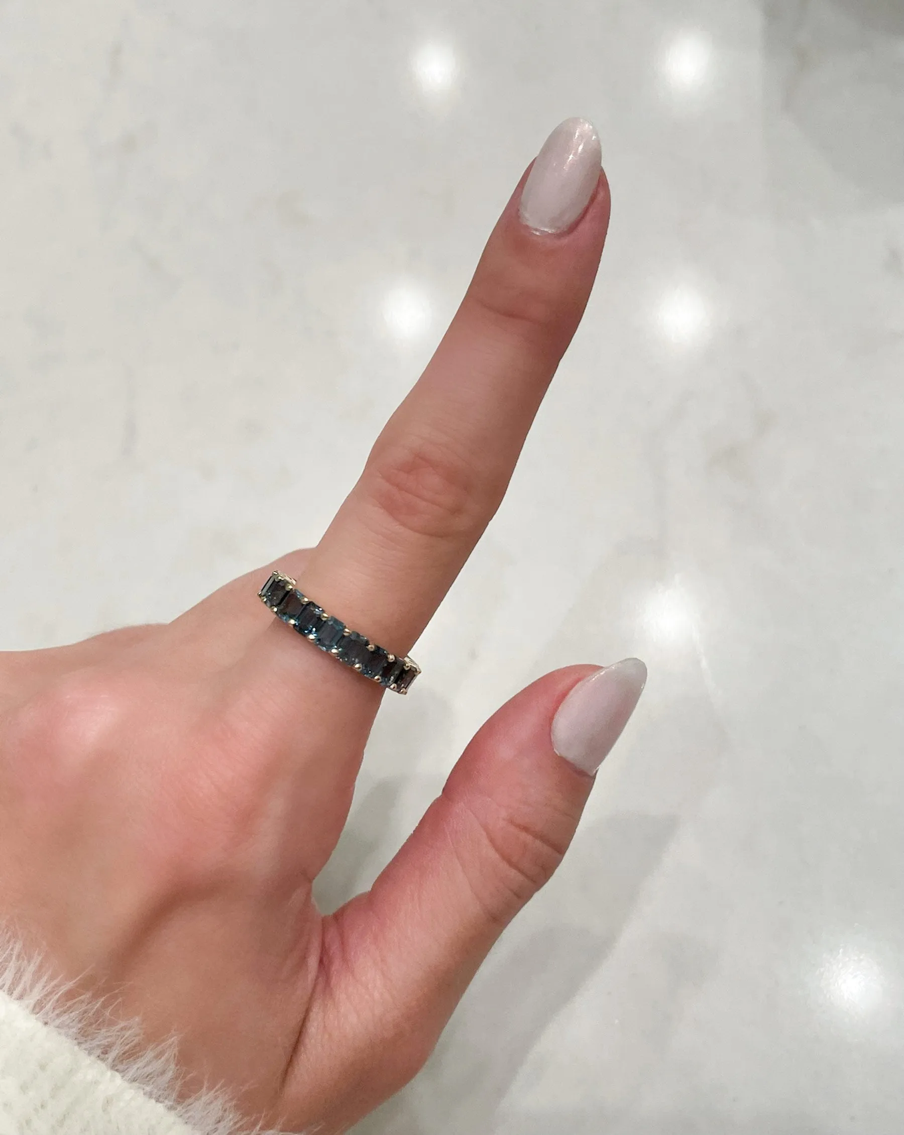 Petite Emerald Cut London Blue Topaz Ring Ring Concierge