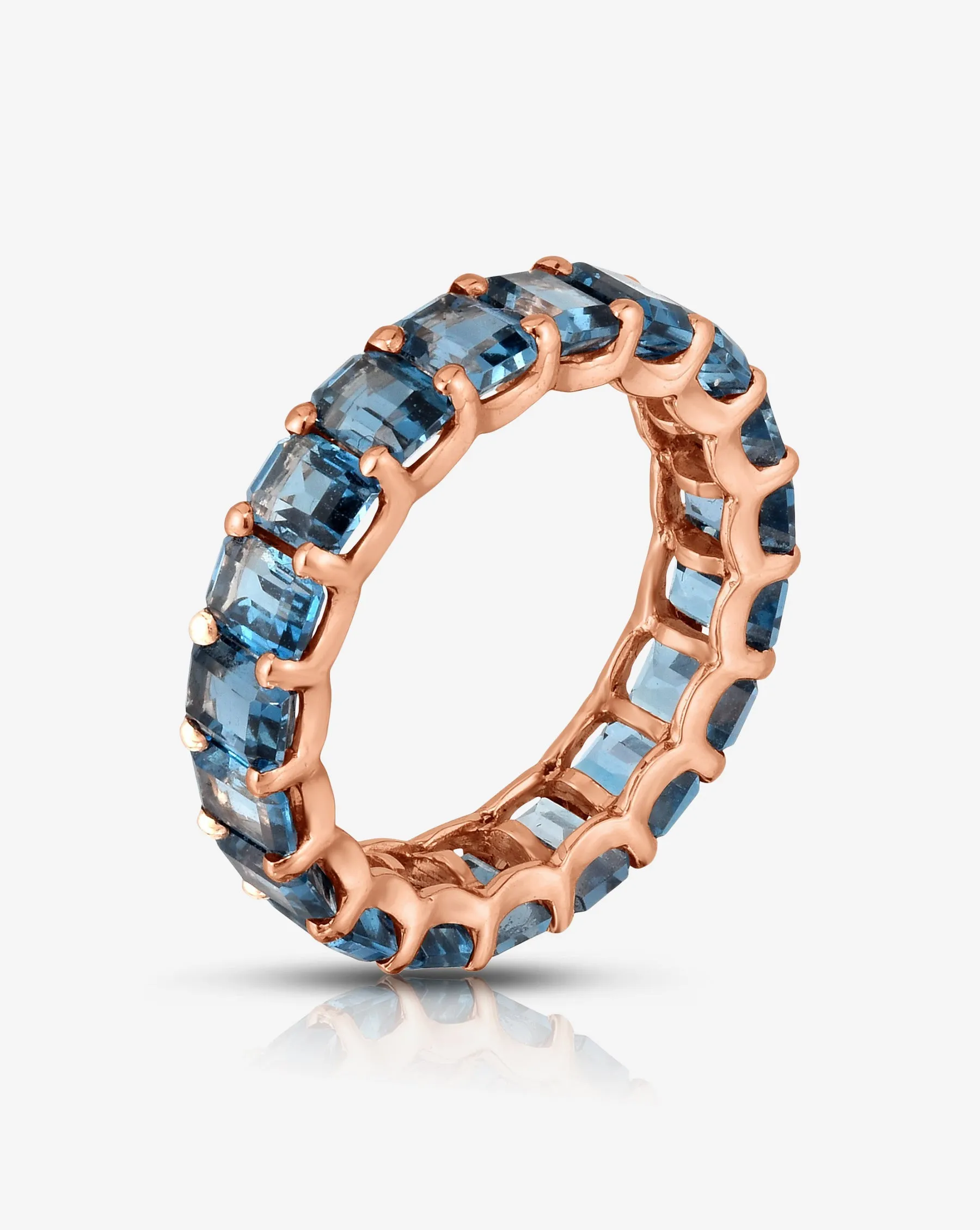 Petite Emerald Cut London Blue Topaz Ring Ring Concierge