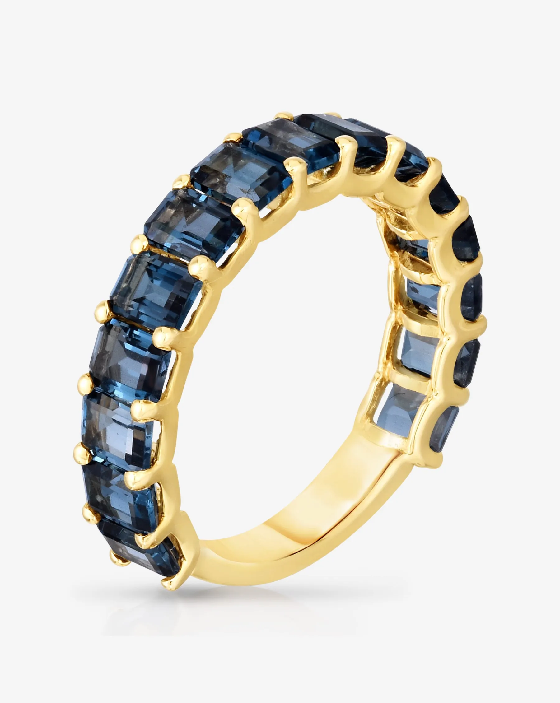 Petite Emerald Cut London Blue Topaz Ring Ring Concierge