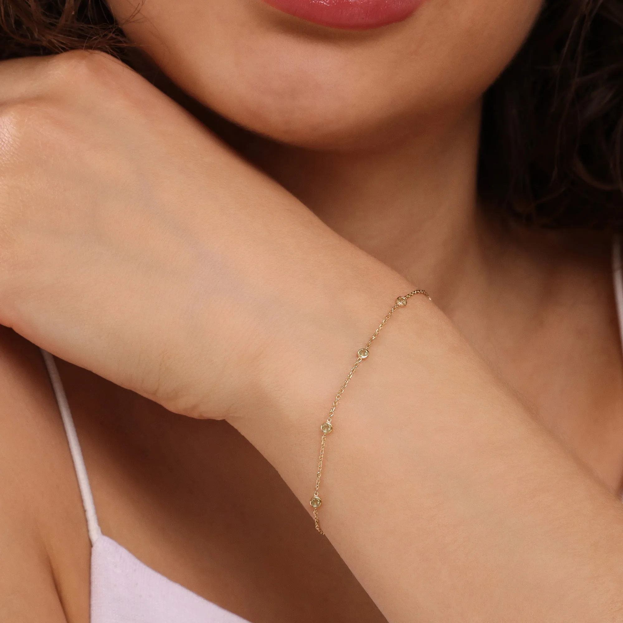 Petite Peridot Station Bracelet, Tabitha SARAHELISE