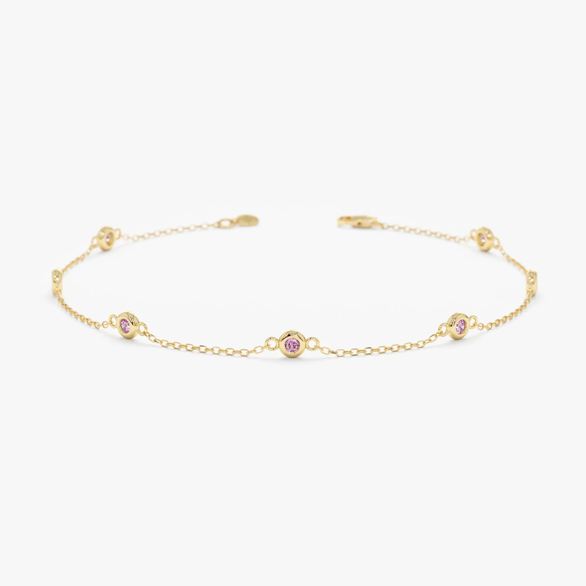 Petite Pink Tourmaline Station Bracelet, Tabitha SARAHELISE