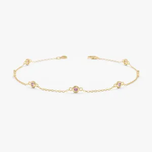 Petite Pink Tourmaline Station Bracelet, Tabitha SARAHELISE