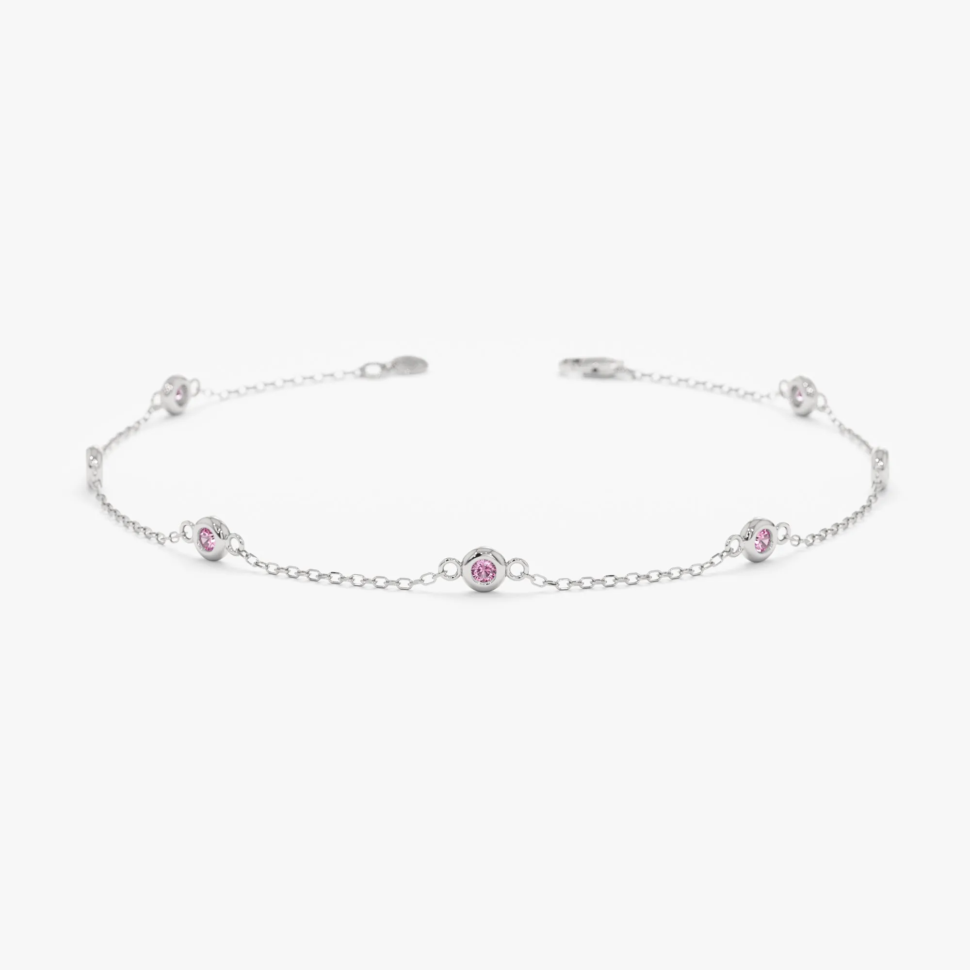 Petite Pink Tourmaline Station Bracelet, Tabitha SARAHELISE