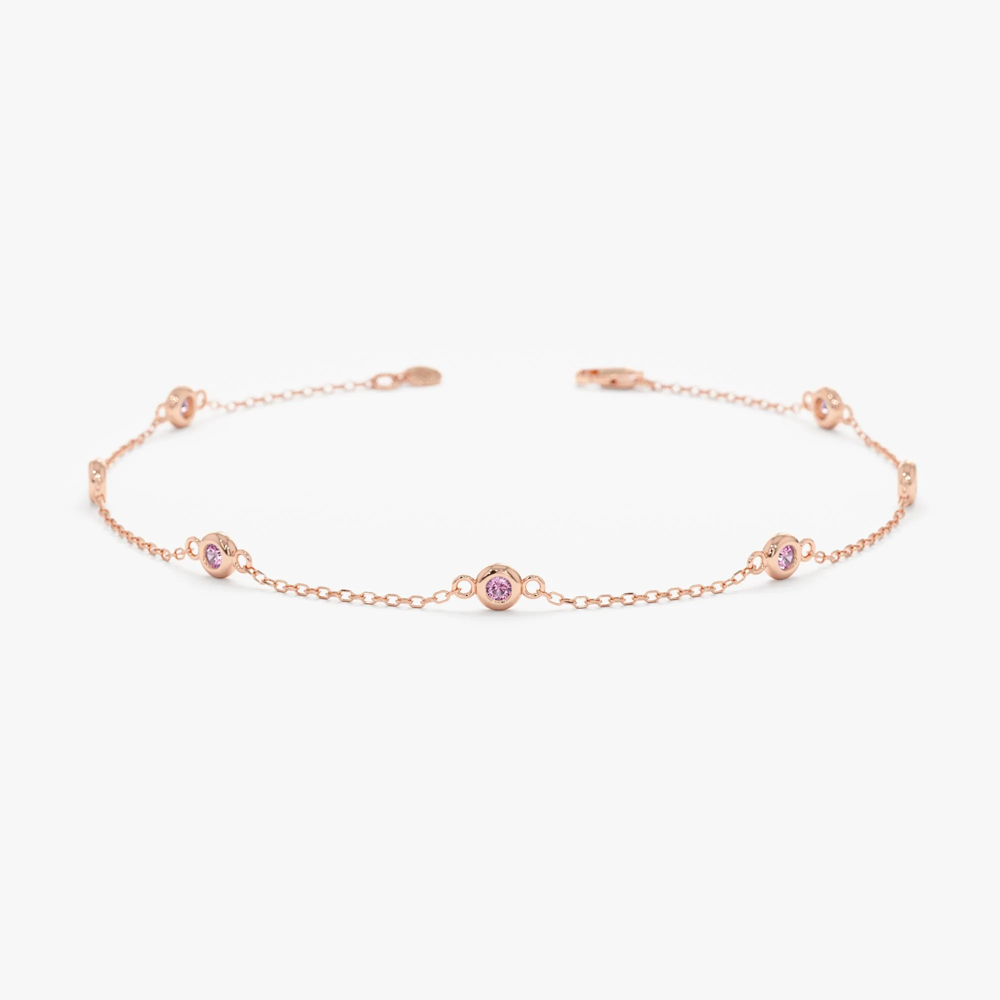 Petite Pink Tourmaline Station Bracelet, Tabitha SARAHELISE