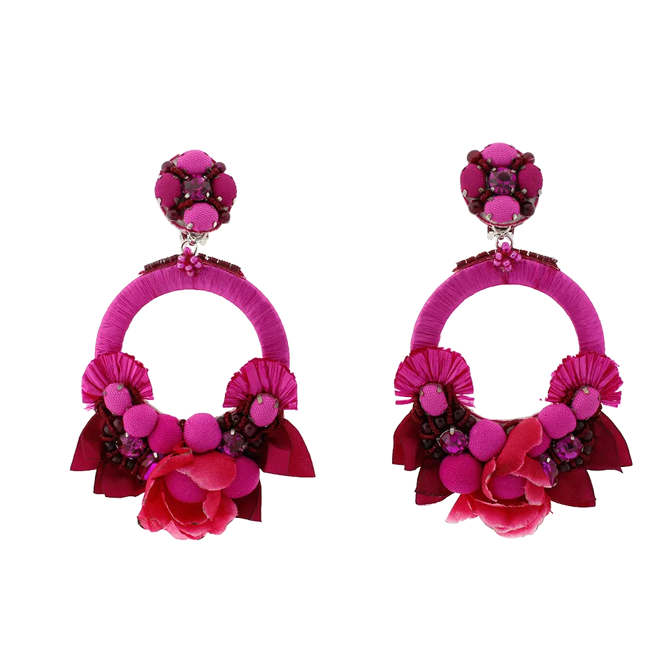 Pink Flower Earrings