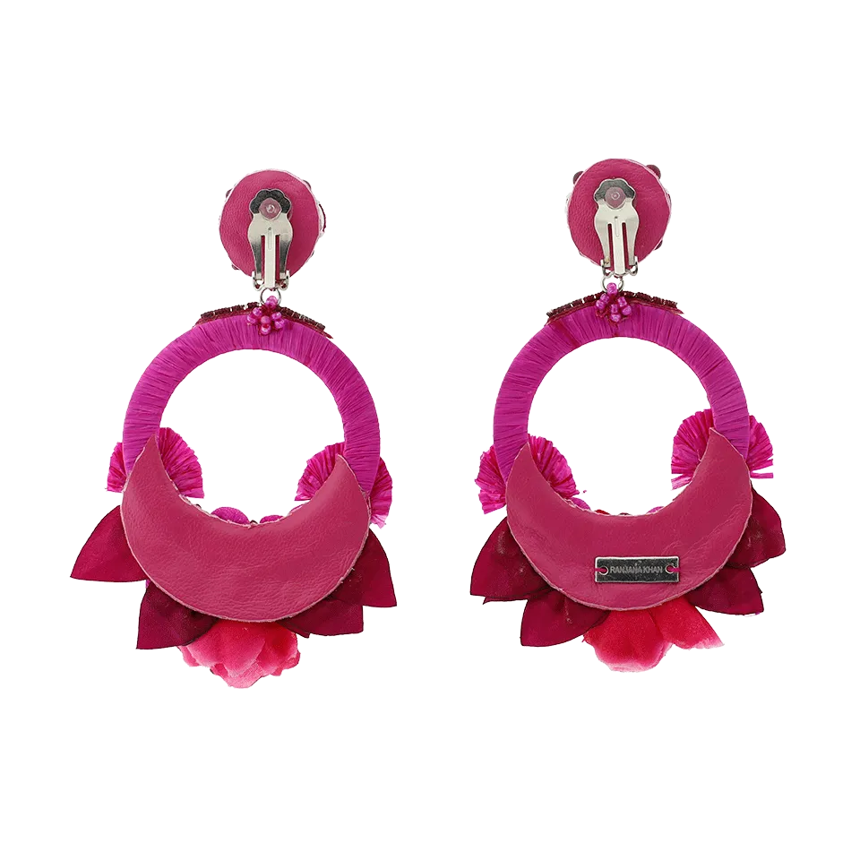 Pink Flower Earrings