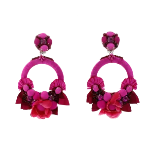 Pink Flower Earrings