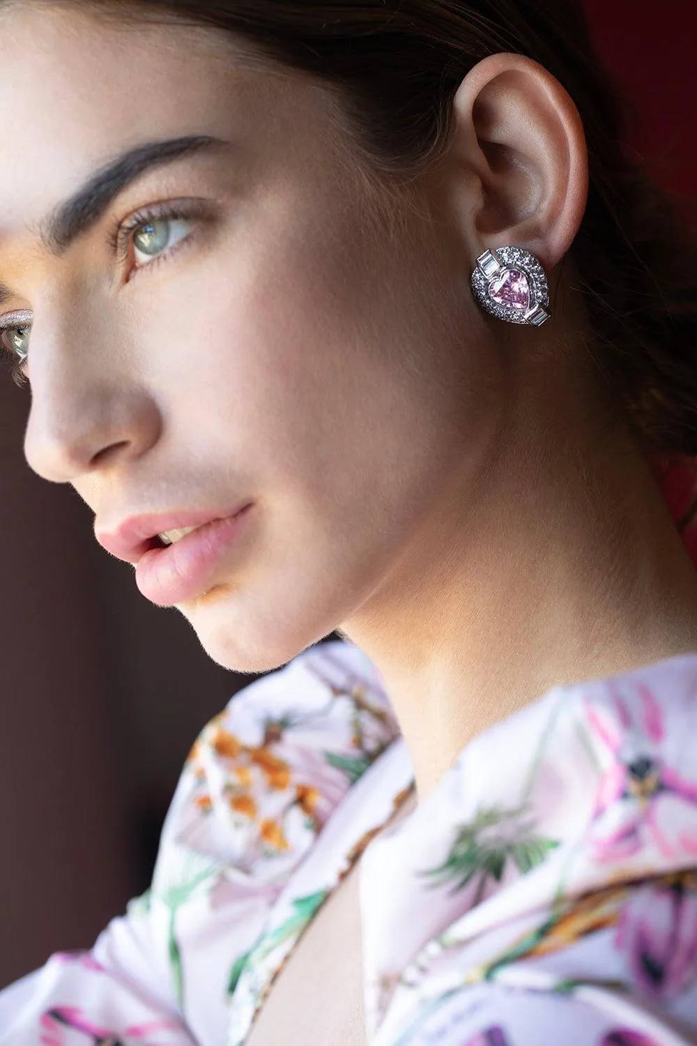 Pink Heart Earrings