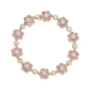PINK SAPPHIRE AND DIAMOND FLORA BRACELET Anita Ko