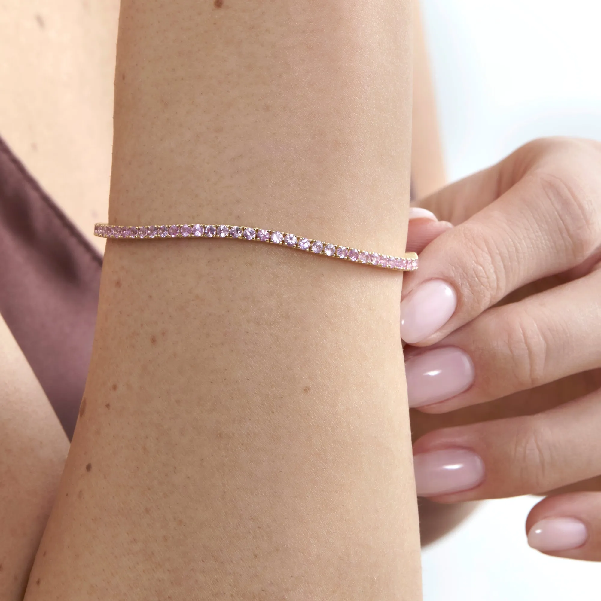 Pink Sapphire Tennis Bracelet, Blakely SARAHELISE