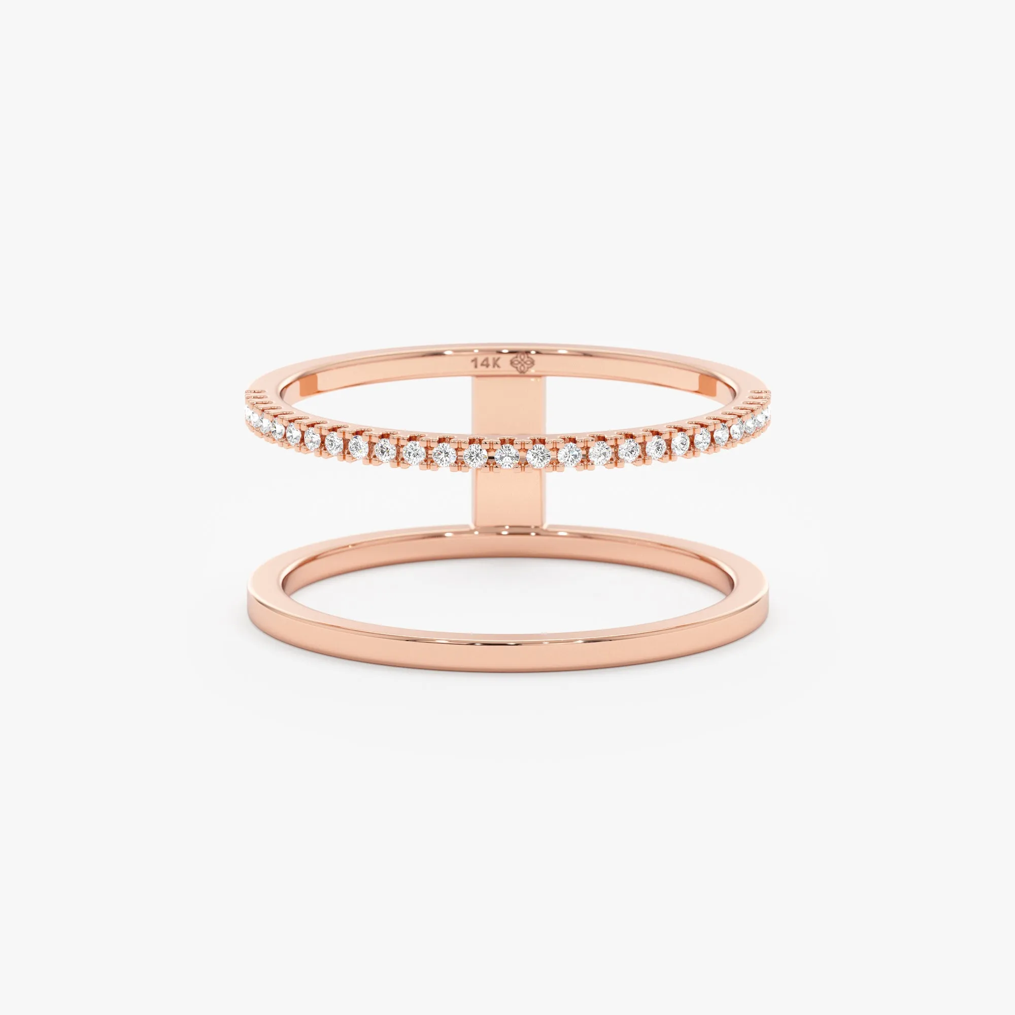Plain and Diamond Line Ring, Makenna SARAHELISE