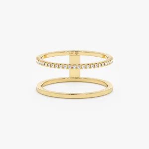 Plain and Diamond Line Ring, Makenna SARAHELISE