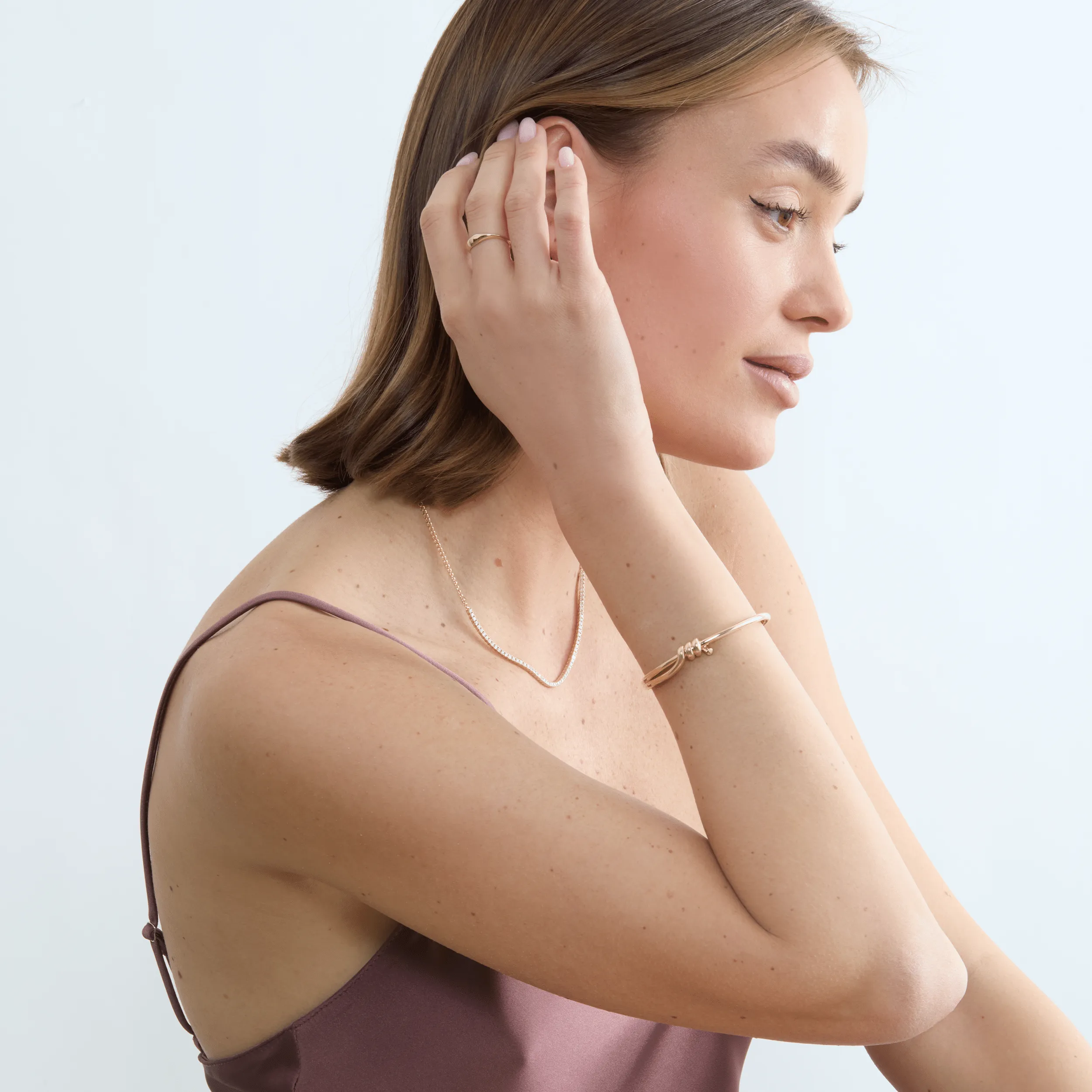 Plain Gold Knotted Bangle, Jaylen SARAHELISE