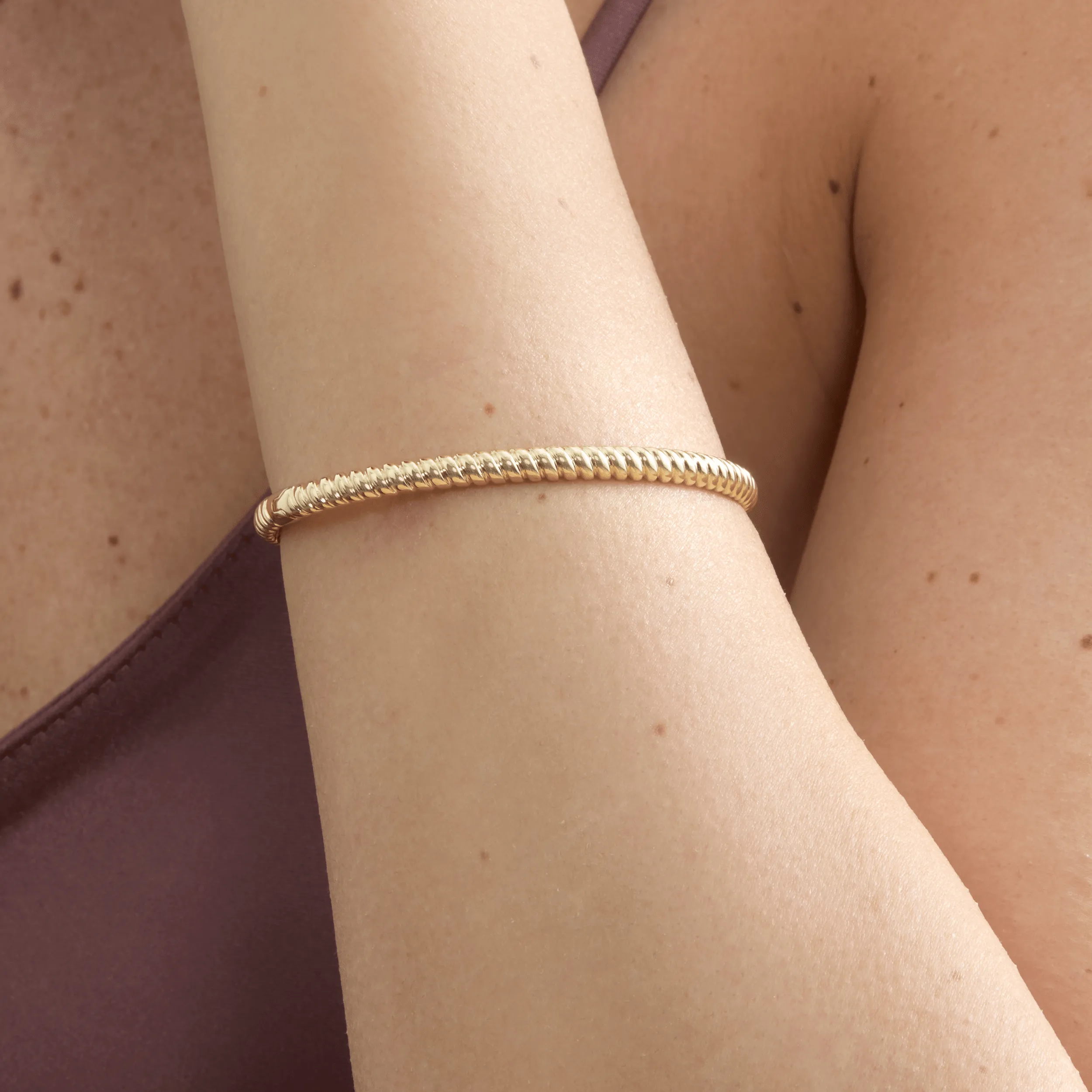 Plain Gold Rope Bangle, Belle SARAHELISE