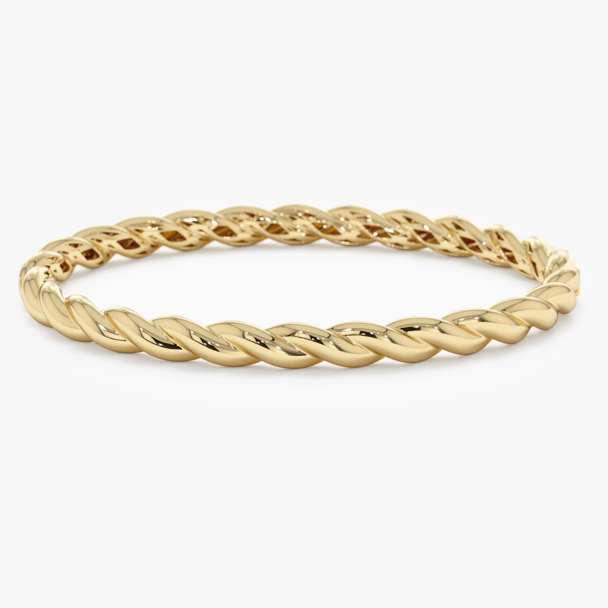Plain Gold Twisted Bangle, Ailin SARAHELISE