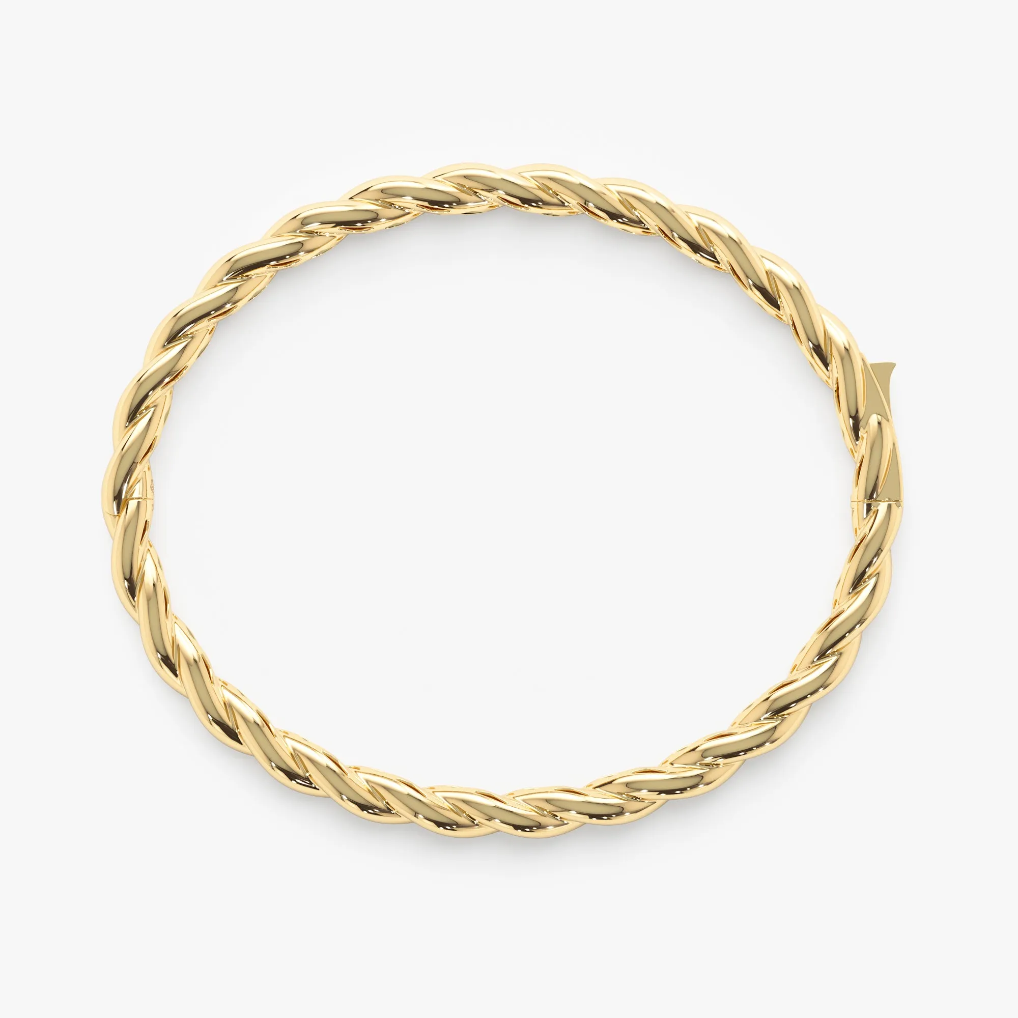 Plain Gold Twisted Bangle, Ailin SARAHELISE
