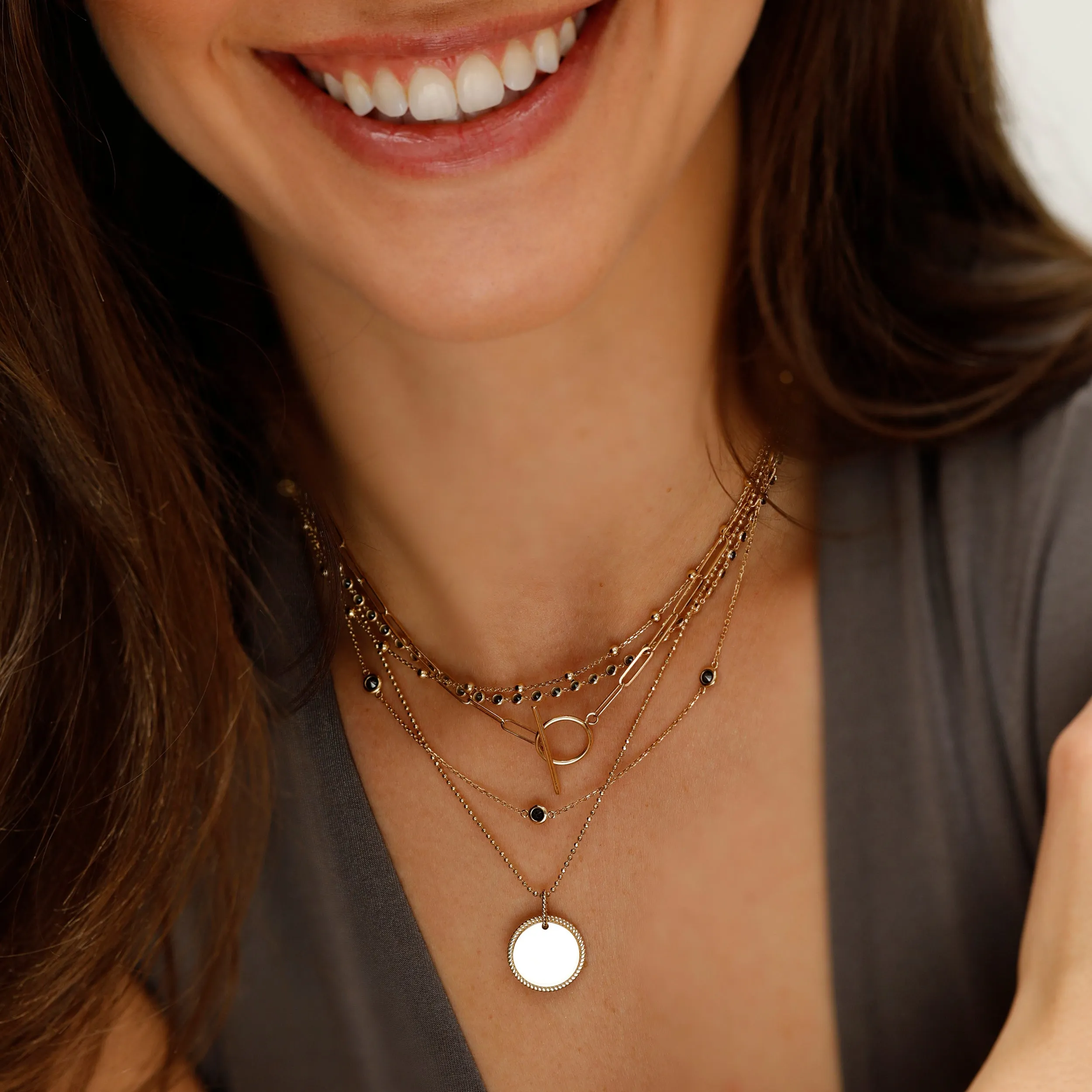 Plain Paperclip Toggle Necklace, Jerta SARAHELISE