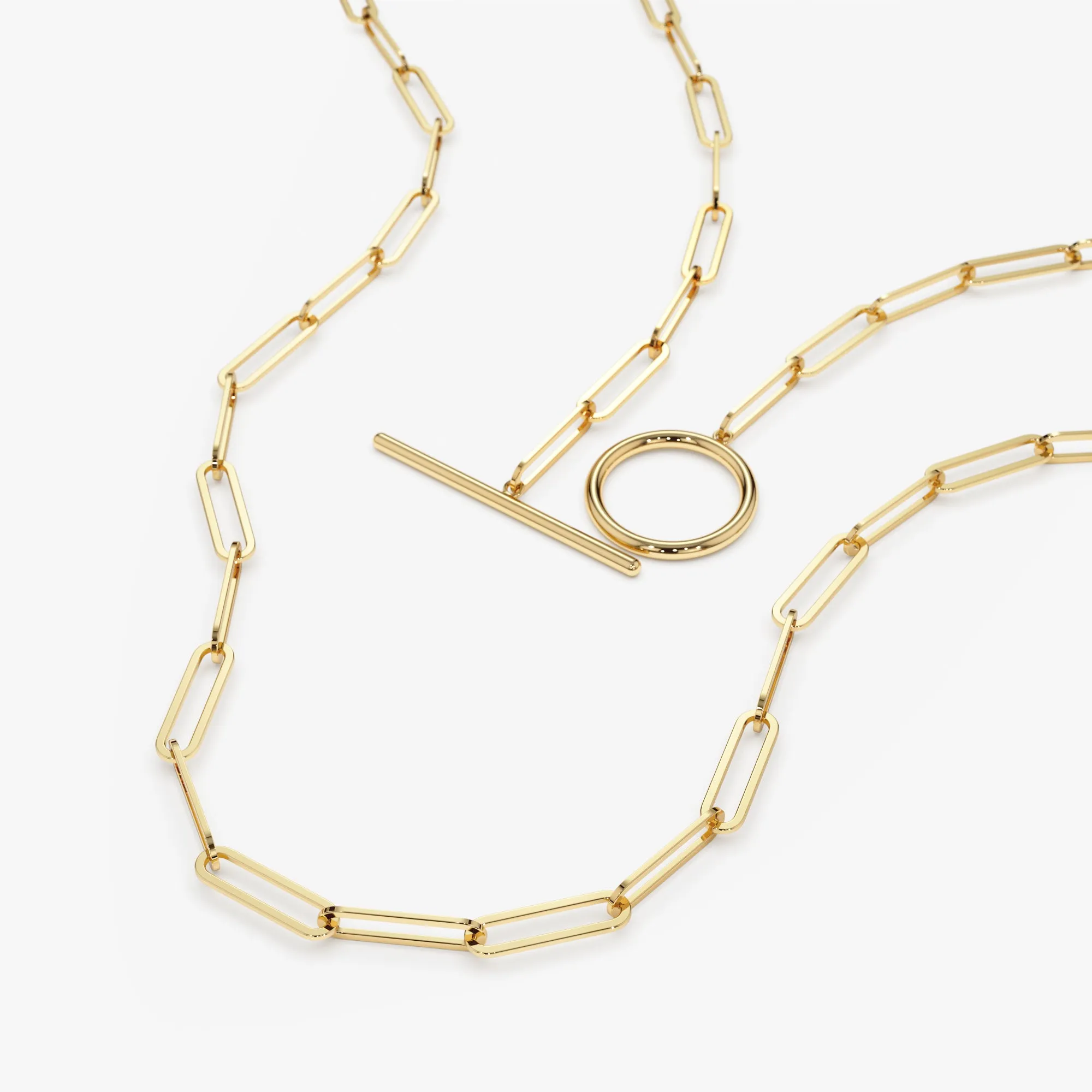 Plain Paperclip Toggle Necklace, Jerta SARAHELISE