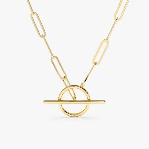 Plain Paperclip Toggle Necklace, Jerta SARAHELISE