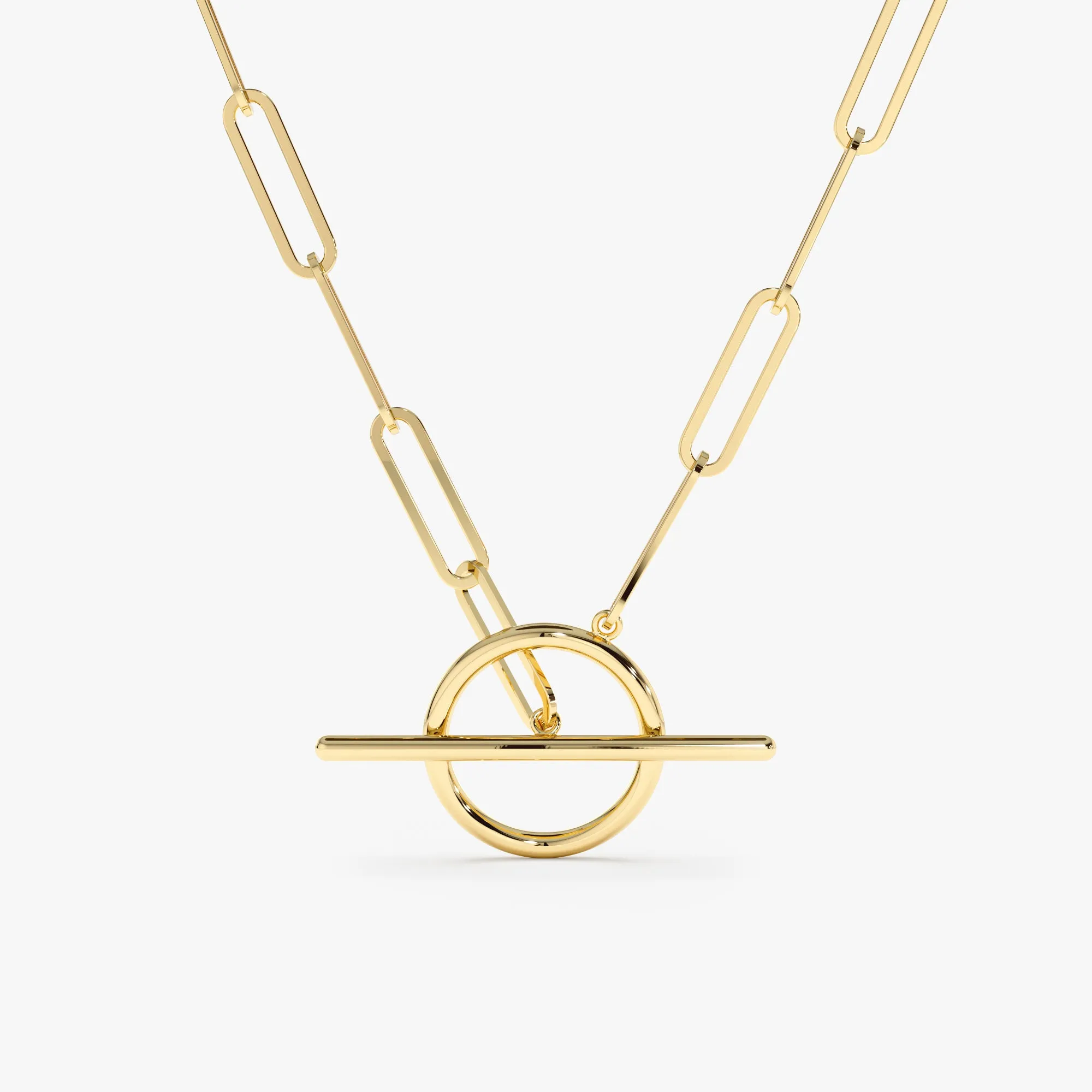 Plain Paperclip Toggle Necklace, Jerta SARAHELISE