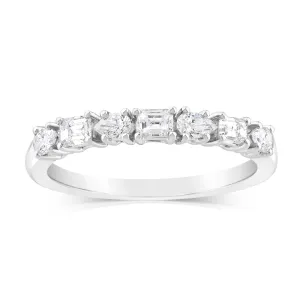 Platinum Mix Emerald & Pear Cut Diamonds in 1/2 Carat Natural Diamonds Shiels