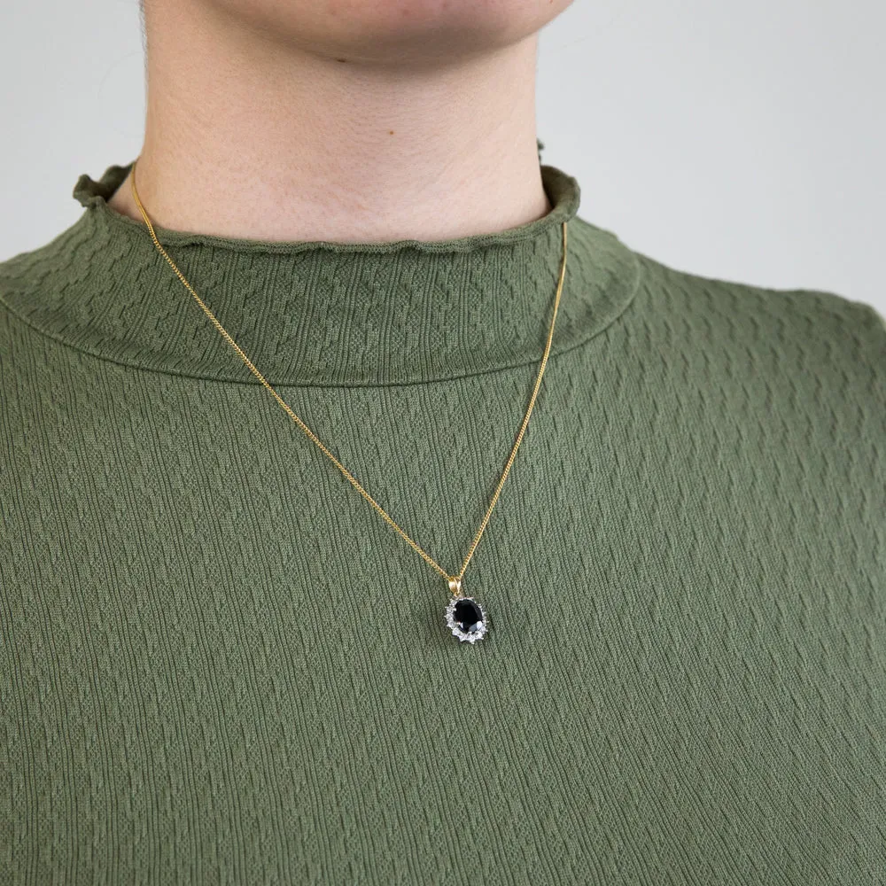 Princess Kate' 9ct 2.30 Carat Natural Sapphire & 1/2 Carat Diamond Pendant Shiels