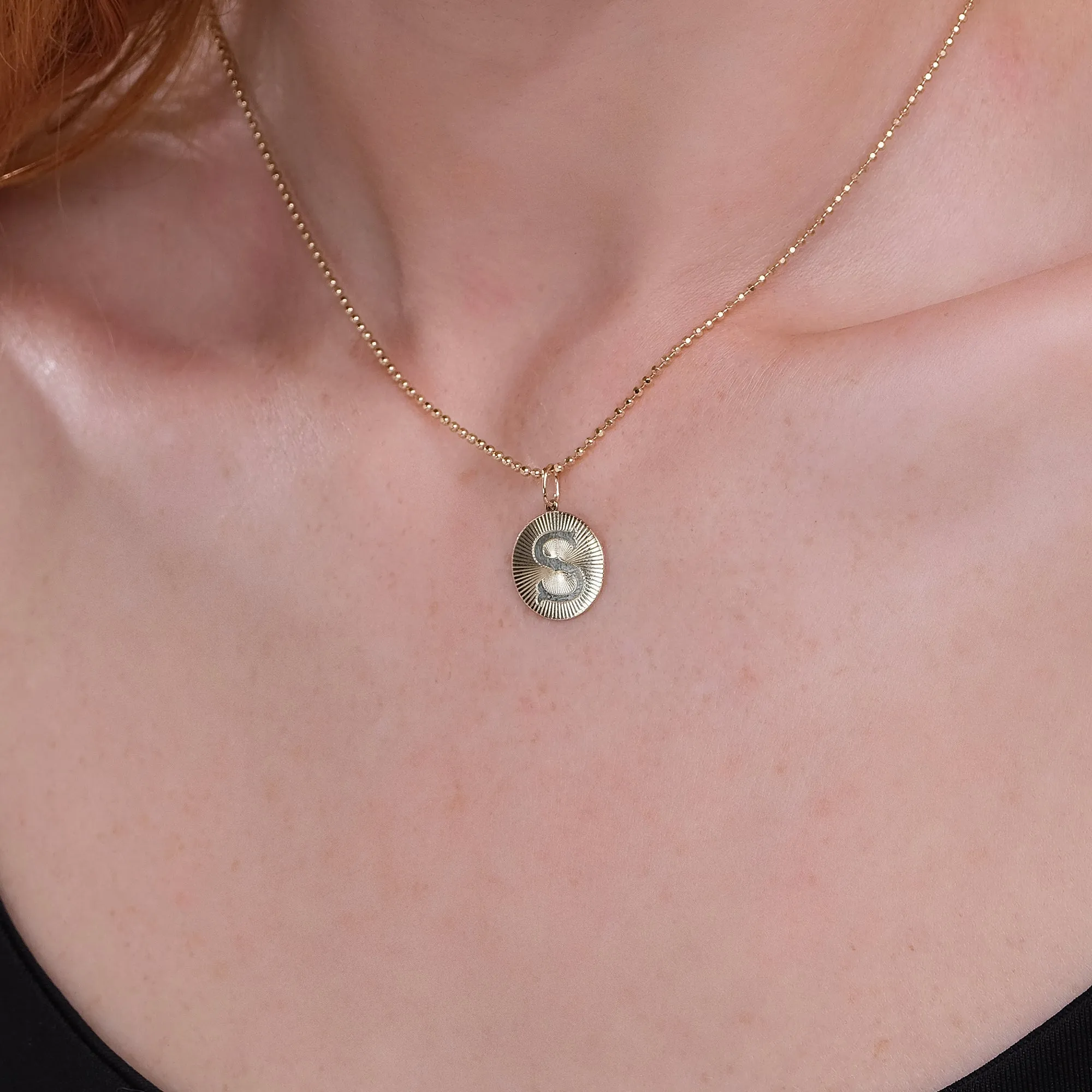 Radial Letter Pendant, Cindra SARAHELISE