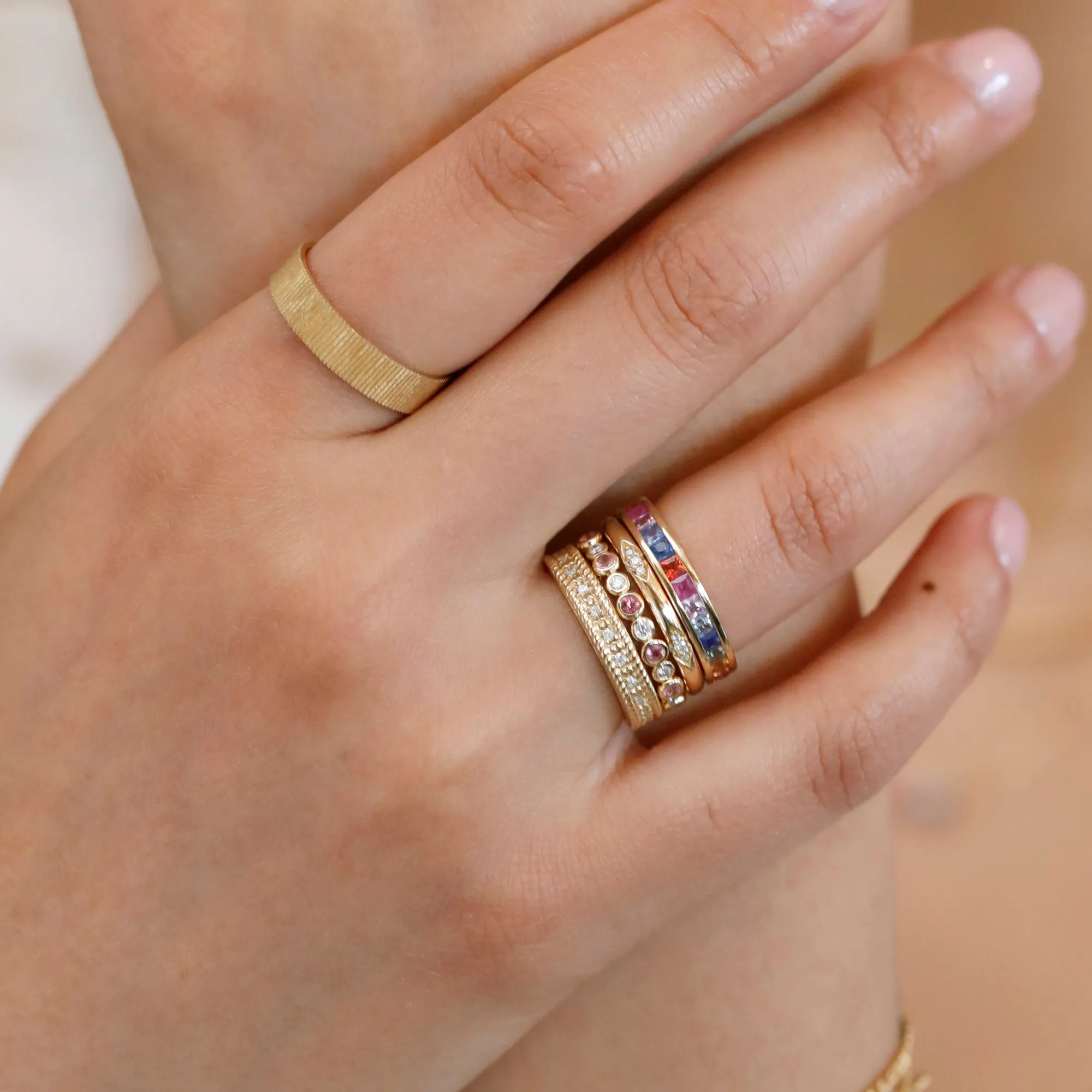 Rainbow Sapphire Eternity Ring, River SARAHELISE
