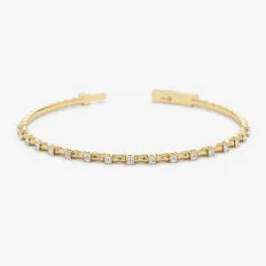 Ribbed Diamond Bangle Bracelet, Yvaine SARAHELISE