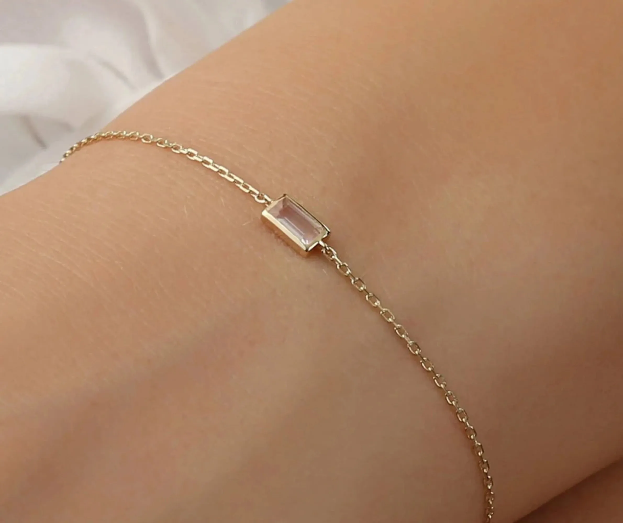 Rose Quartz Birthstone Bracelet, Teresa SARAHELISE