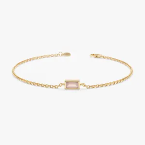 Rose Quartz Birthstone Bracelet, Teresa SARAHELISE