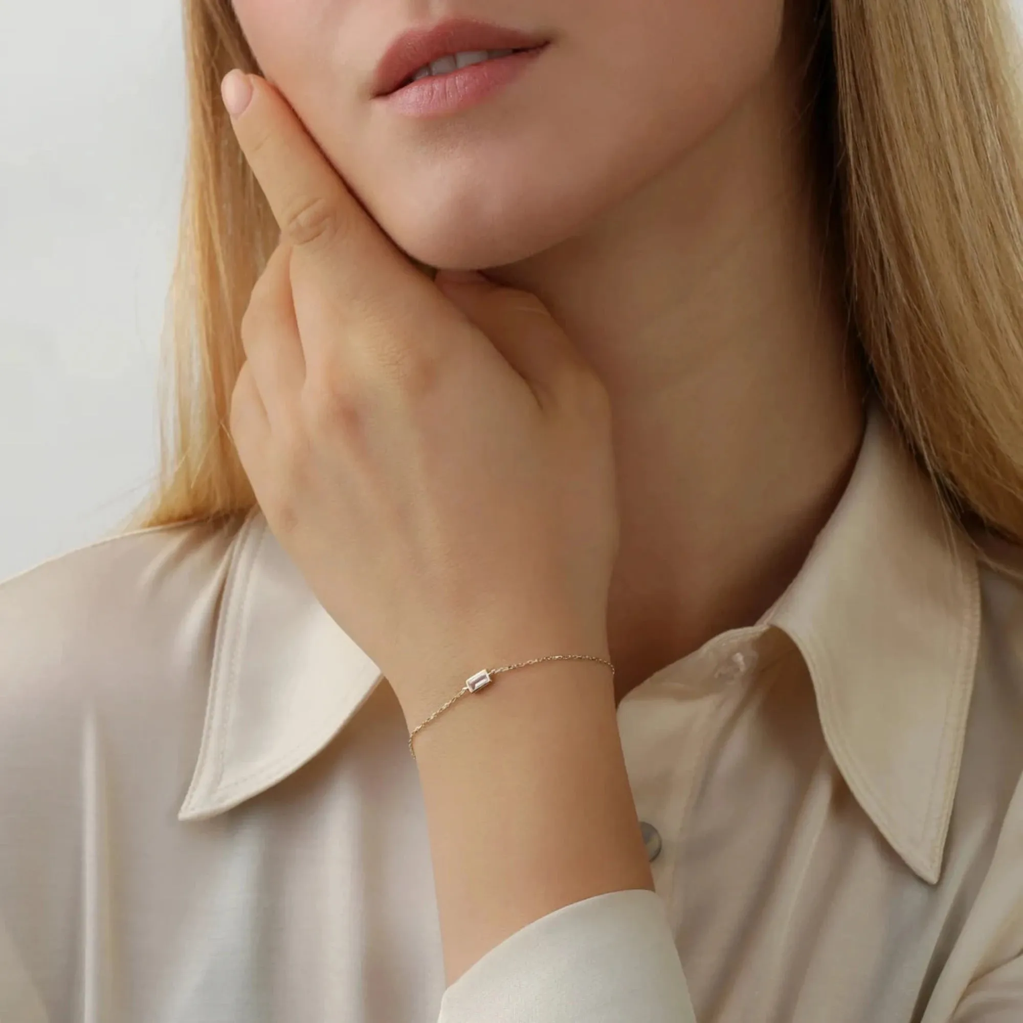 Rose Quartz Birthstone Bracelet, Teresa SARAHELISE