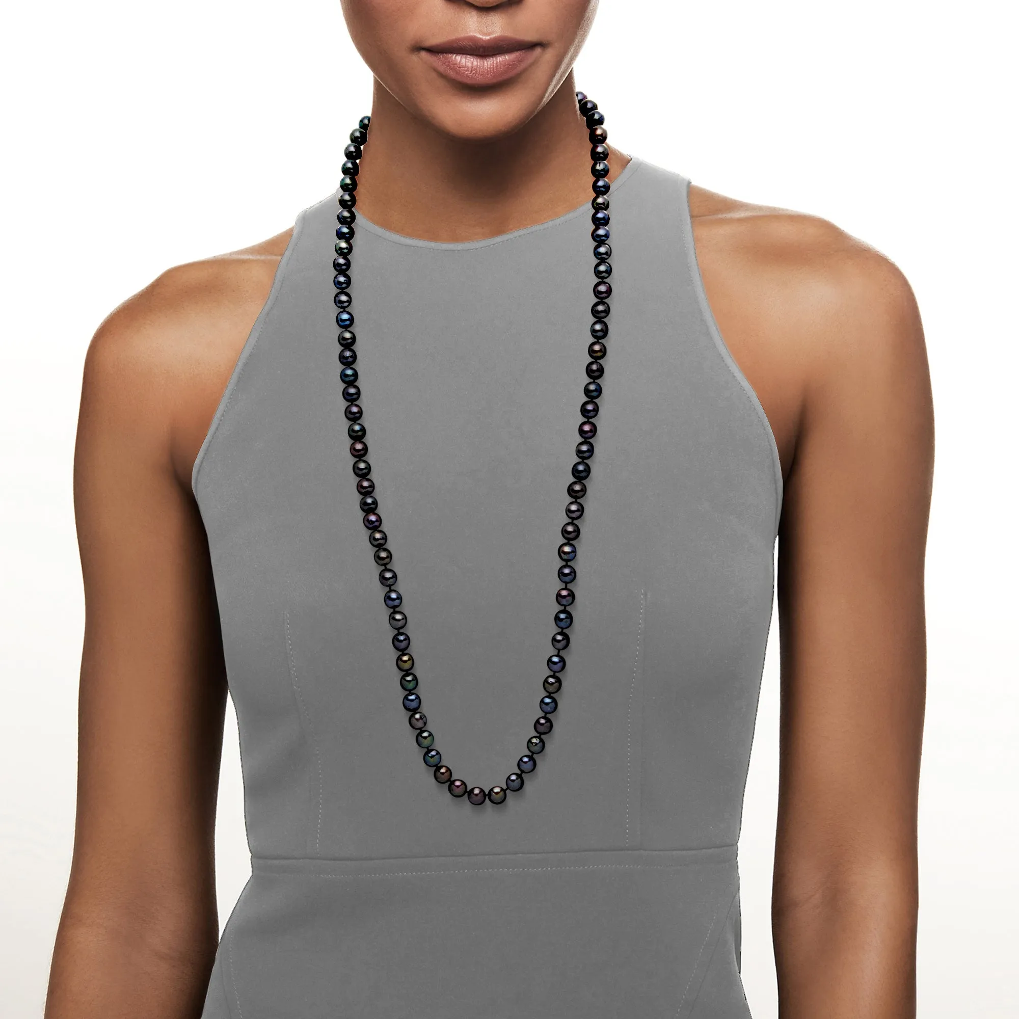 Ross-Simons 10-11mm Black Cultured Pearl Necklace With 14kt Yellow Gold