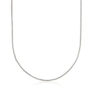 Ross-Simons 1.2mm 14kt White Gold Wheat Chain Necklace