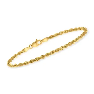Ross-Simons 14kt Yellow Gold 2.6mm Rope Chain Bracelet