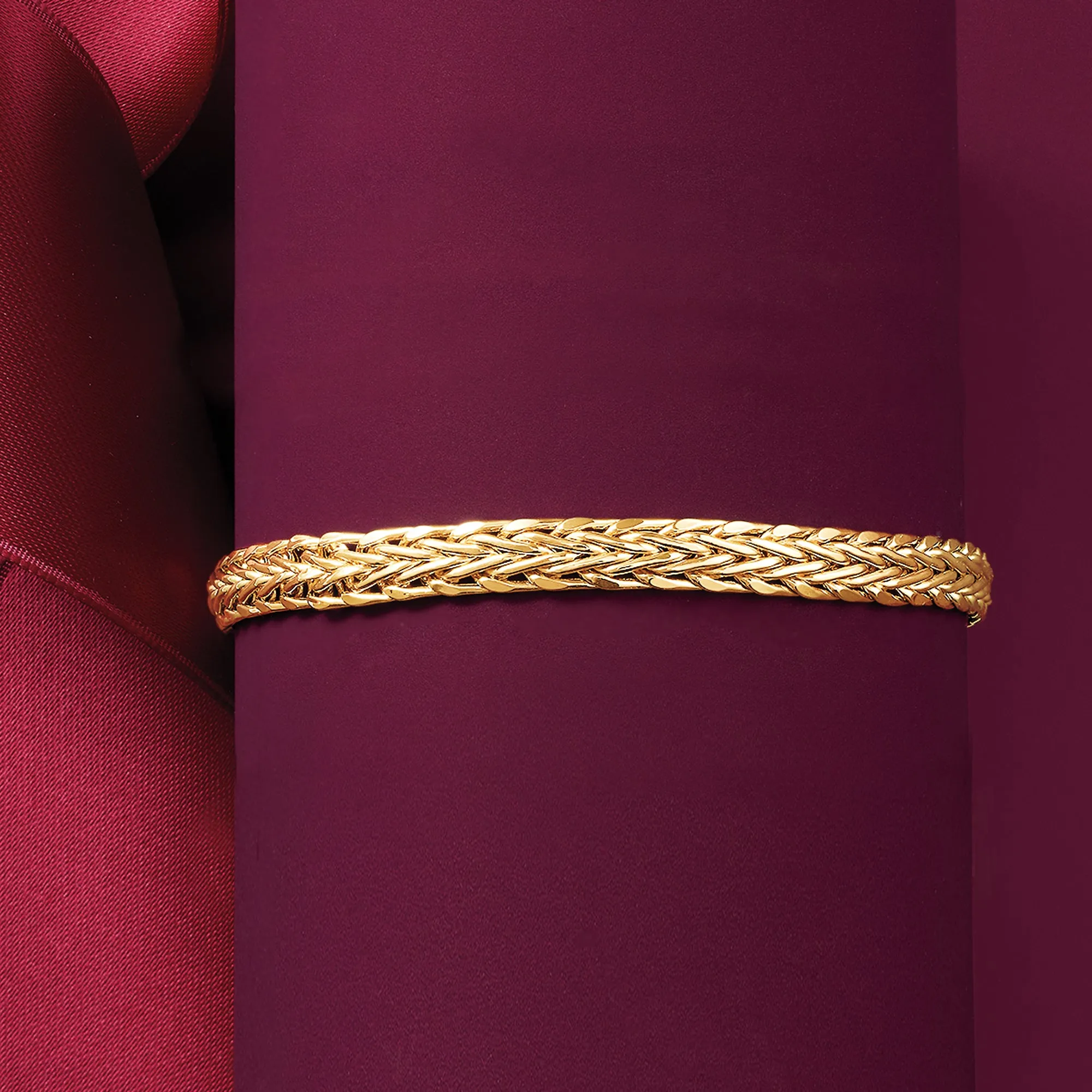 Ross-Simons 14kt Yellow Gold Braided Wheat Bracelet