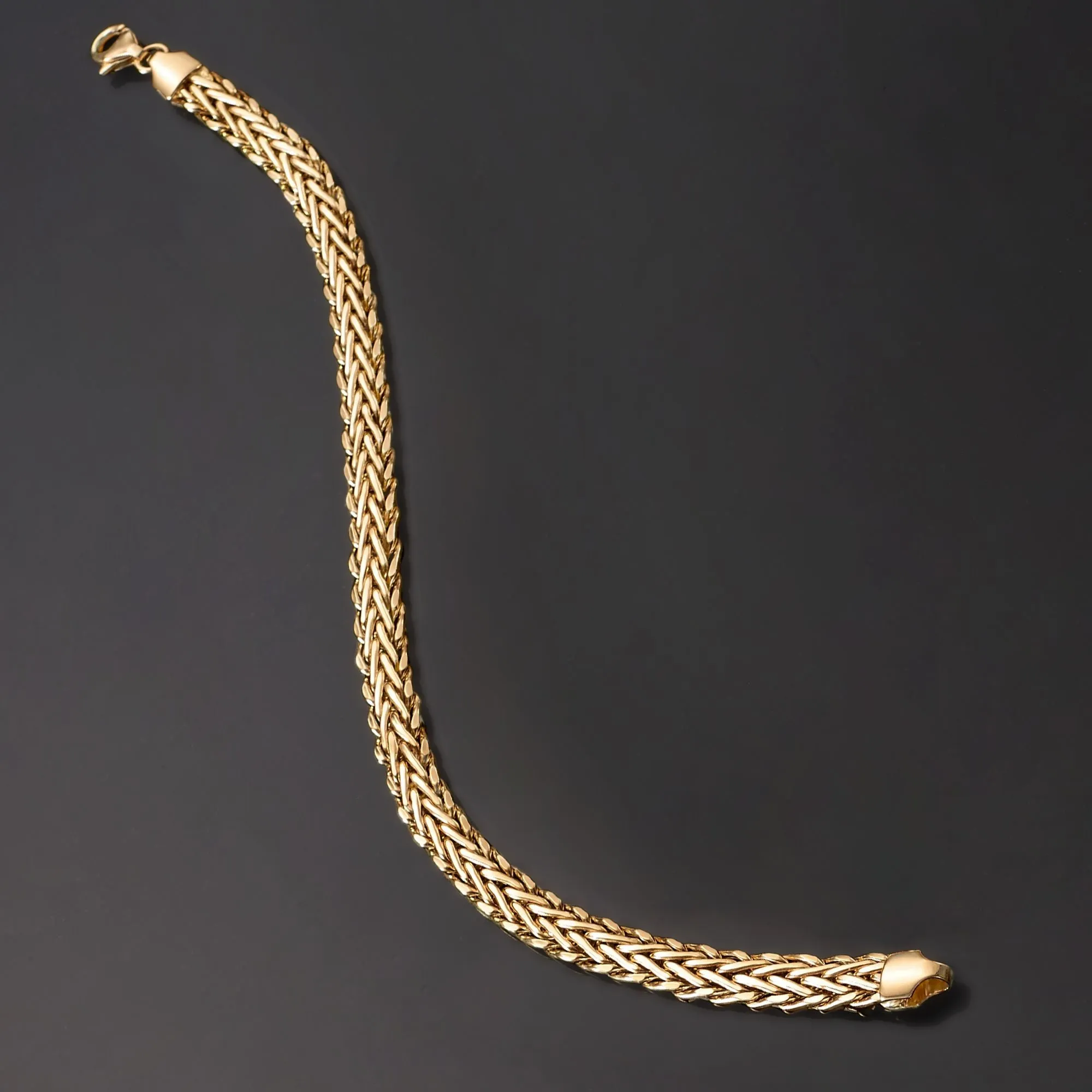Ross-Simons 14kt Yellow Gold Braided Wheat Bracelet