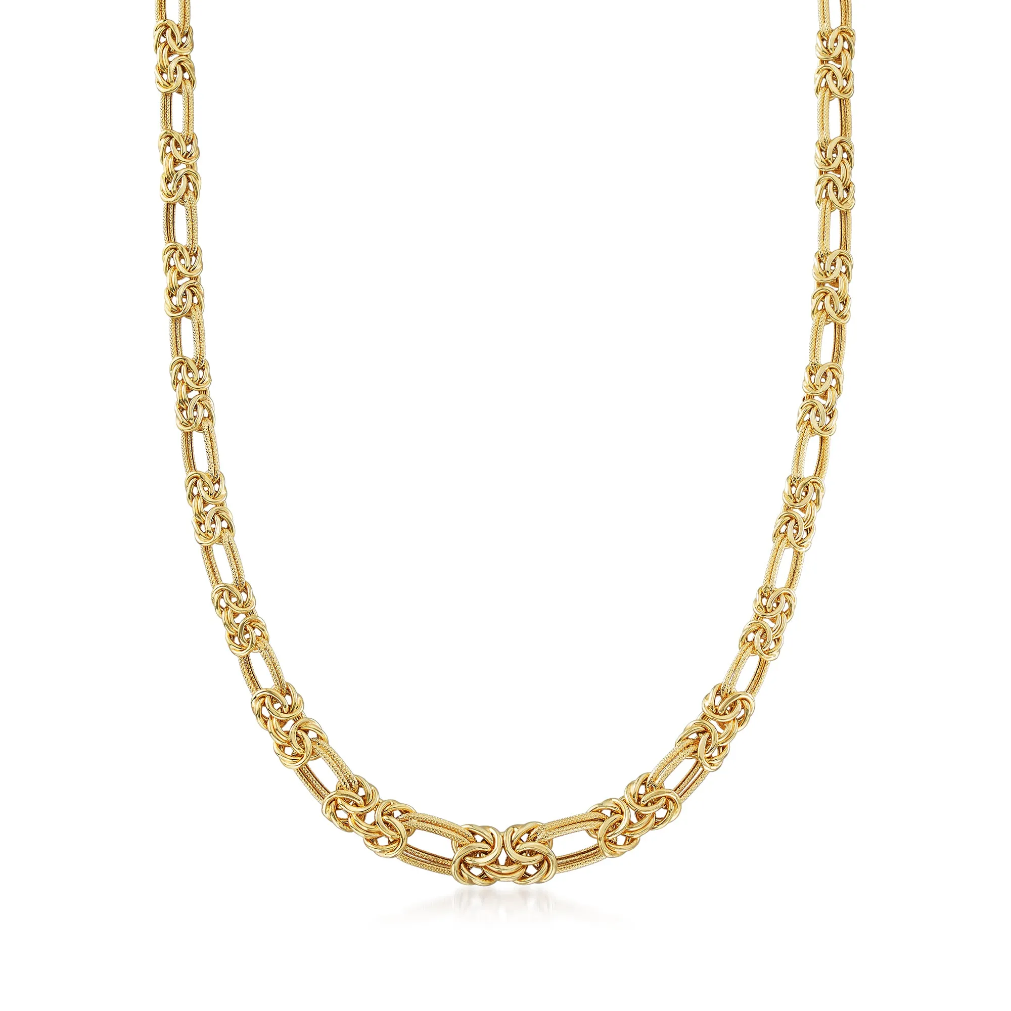 Ross-Simons 14kt Yellow Gold Byzantine and Double-Link Necklace