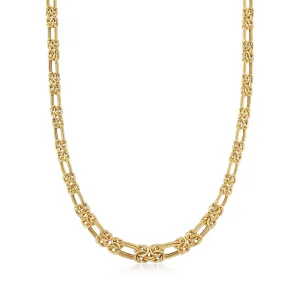 Ross-Simons 14kt Yellow Gold Byzantine and Double-Link Necklace