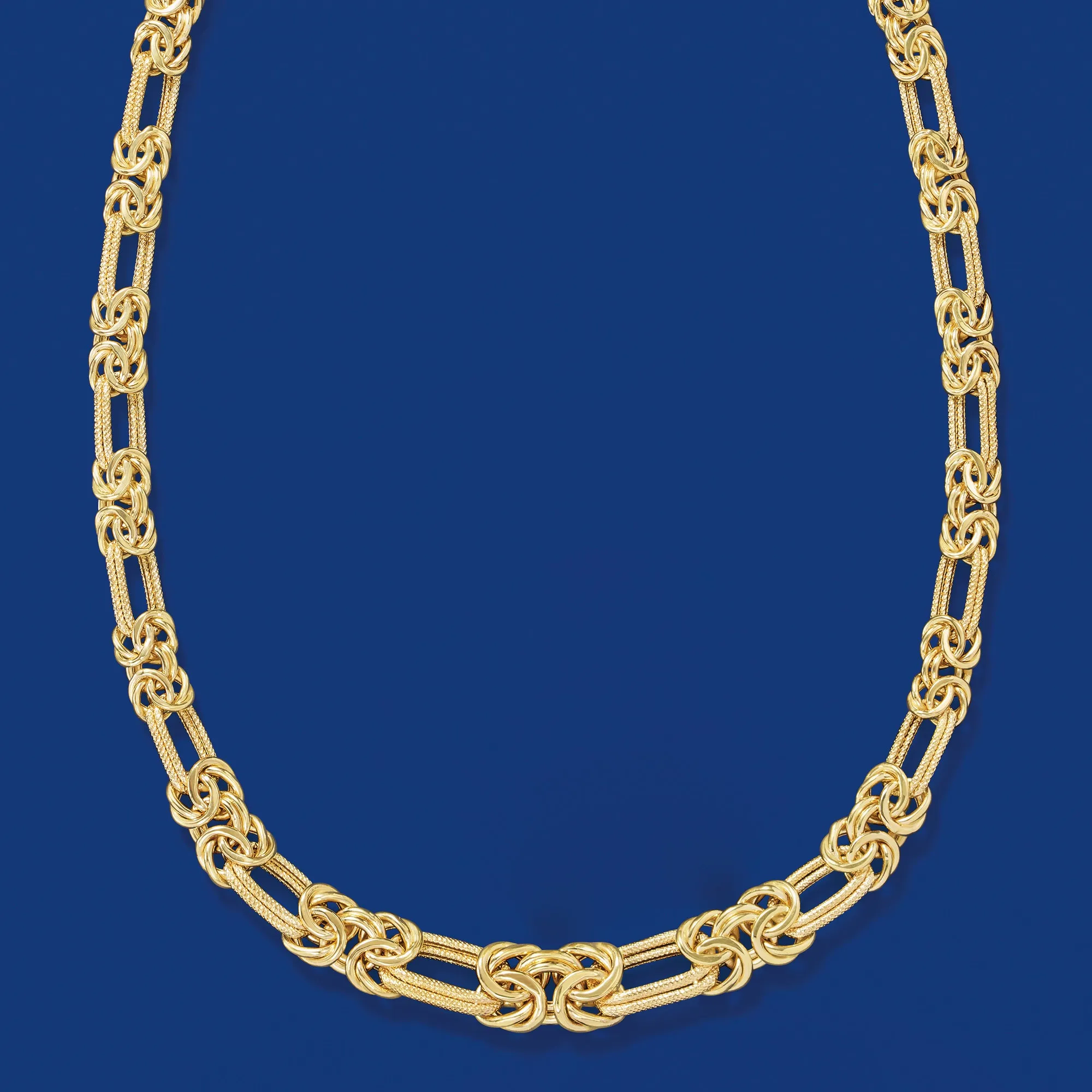 Ross-Simons 14kt Yellow Gold Byzantine and Double-Link Necklace