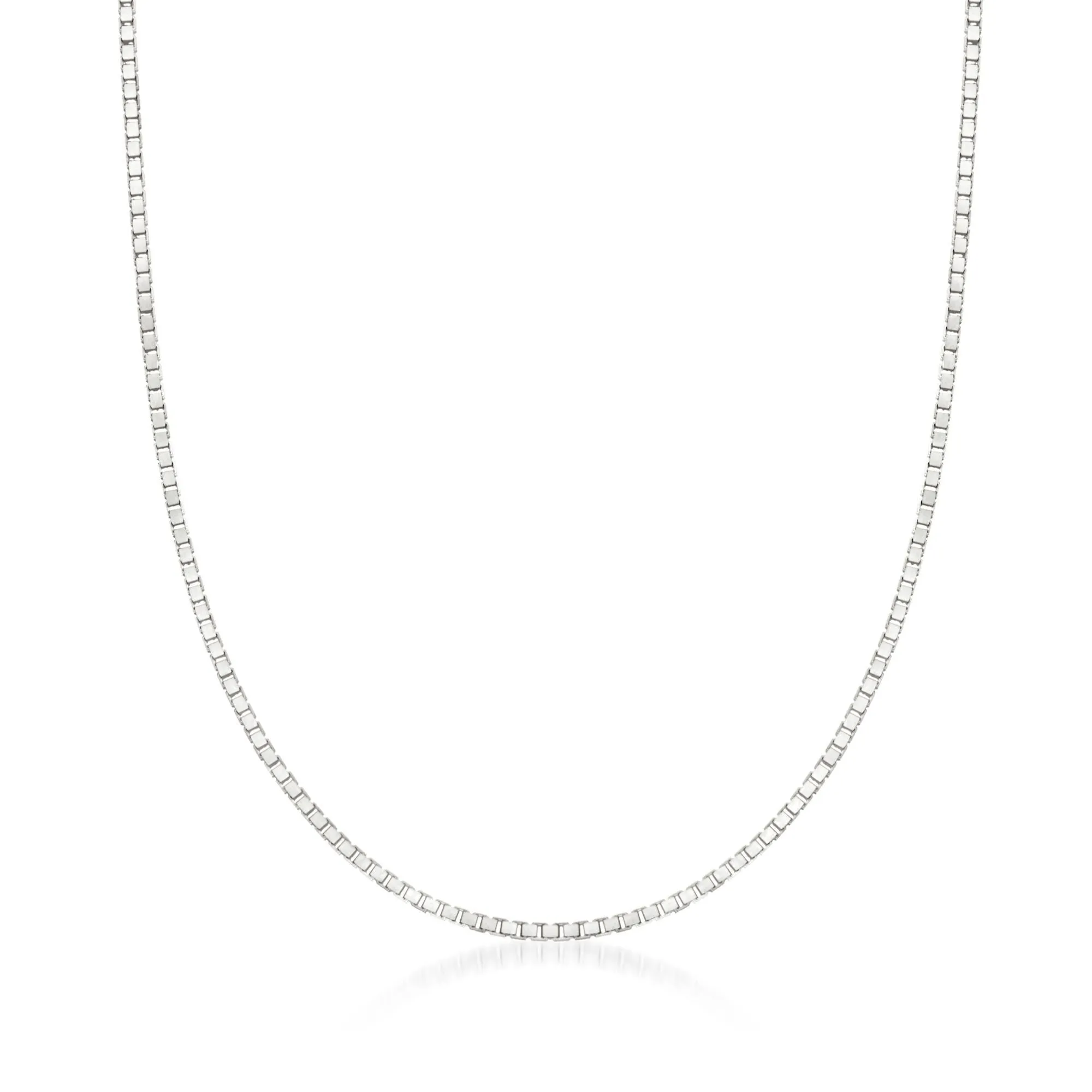 Ross-Simons 1.4mm 14kt White Gold Box Chain Necklace